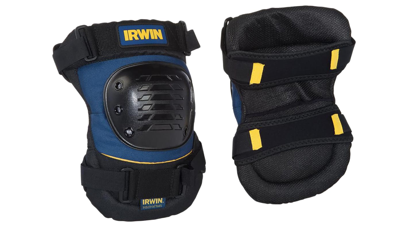 Irwin Black/Blue ABS Plastic Adjustable Strap Knee Pad Resistant to Impact