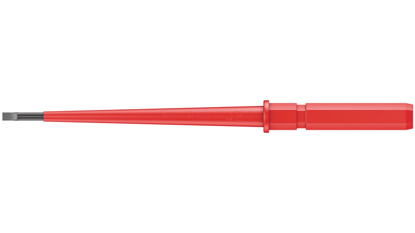 Wera Slotted Insulated Screwdriver Blade, 3 x 0.5 mm Tip, 154 mm Blade, VDE/1000V