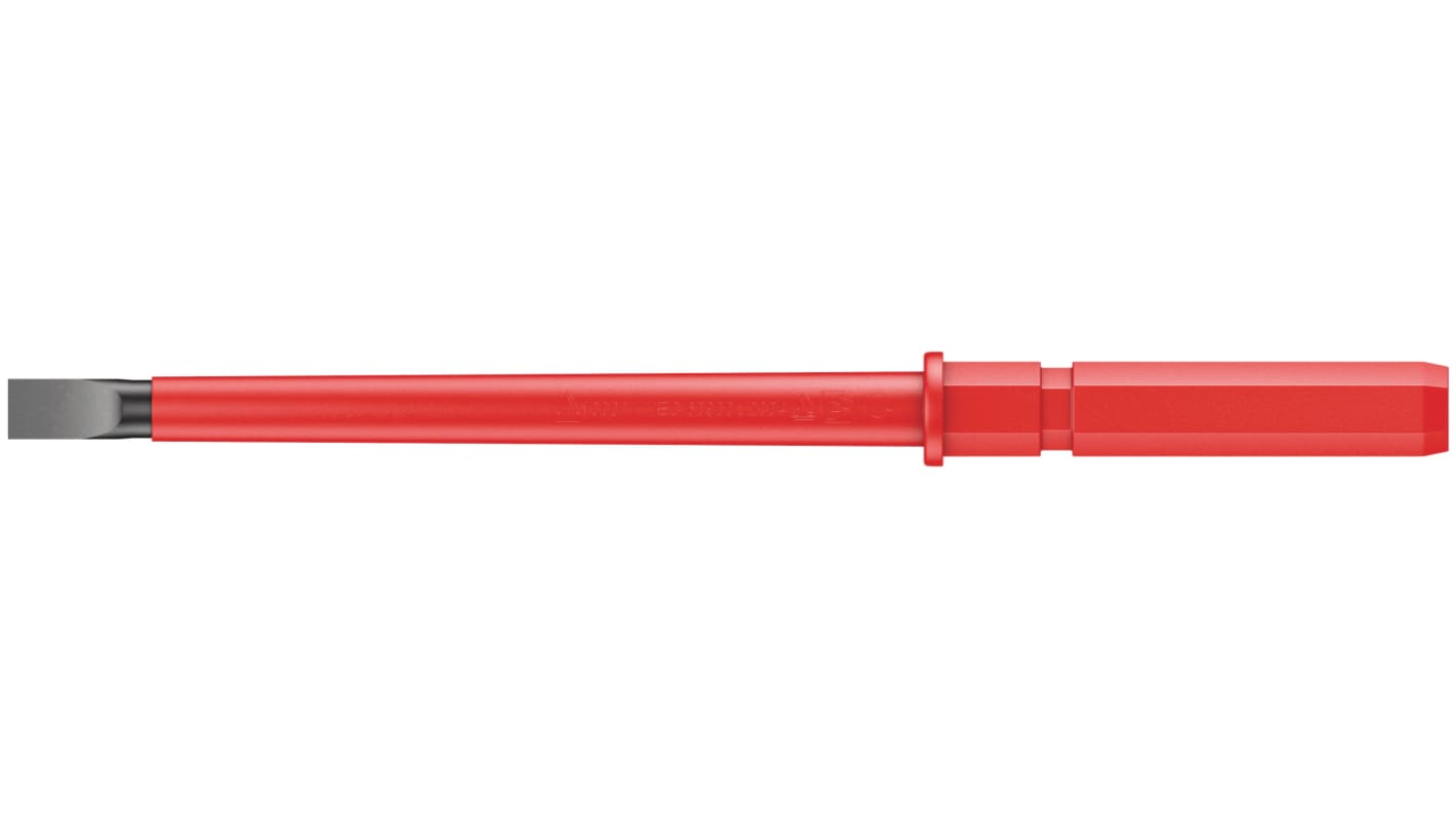 Wera Slotted Insulated Screwdriver Blade, 6.5 x 1.2 mm Tip, 154 mm Blade, VDE/1000V