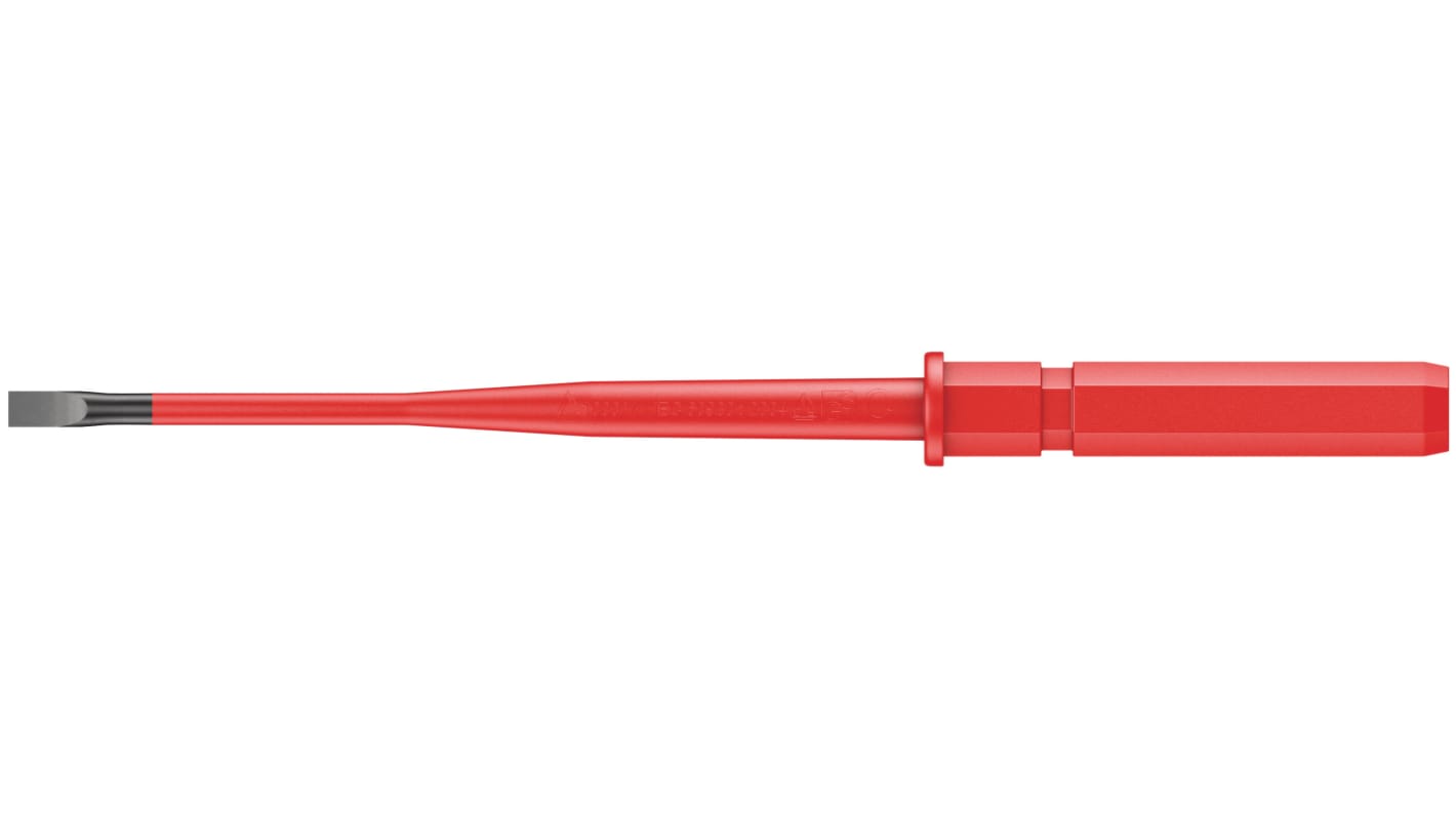Wera Slotted Insulated Screwdriver Blade, 4 x 0.8 mm Tip, 154 mm Blade, VDE/1000V