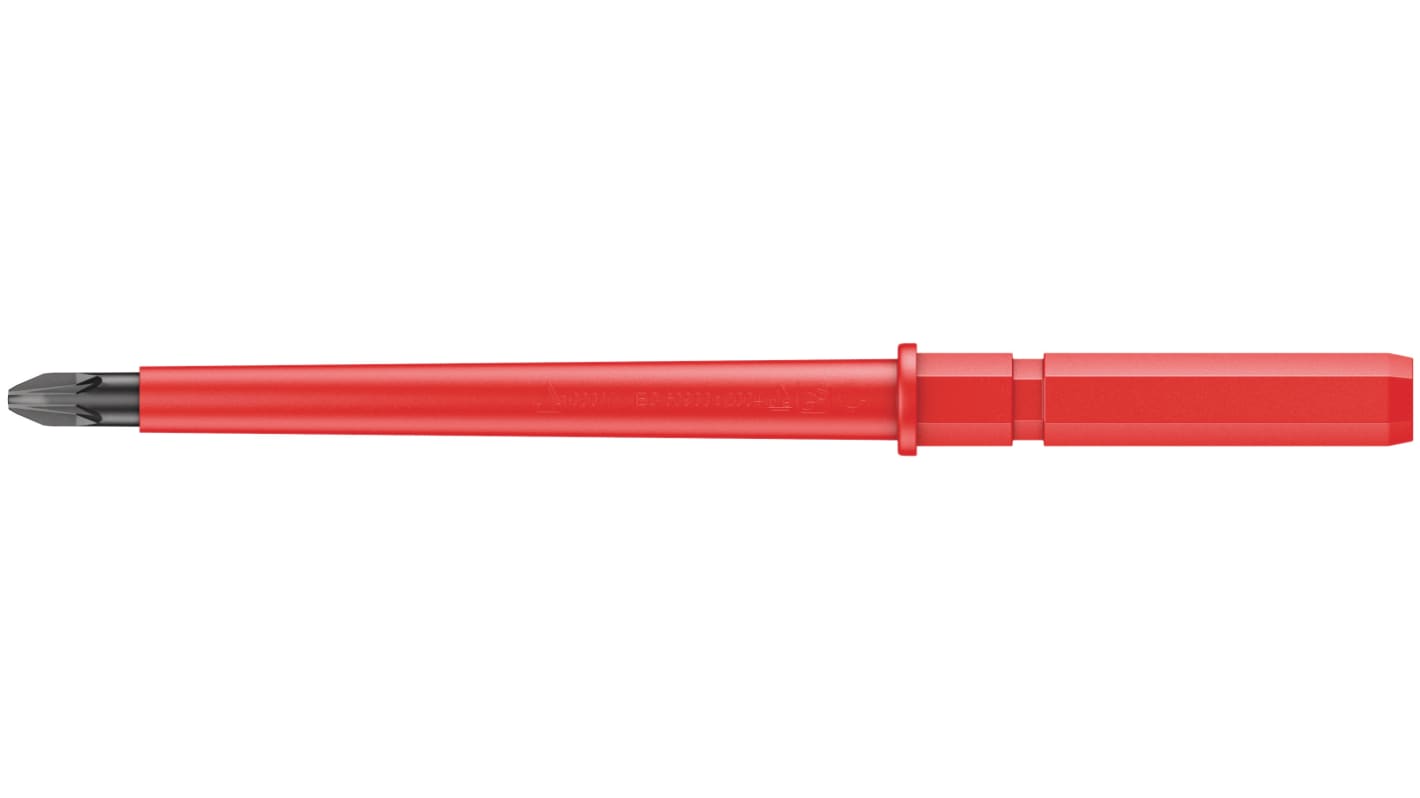 Wera Pozidriv Insulated Screwdriver Blade, PZ2 Tip, 154 mm Blade, VDE/1000V