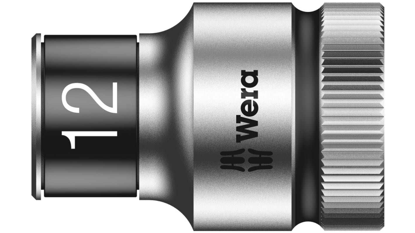 Wera 1/2 in Drive 12mm Standard Socket, 6 point, 37 mm Overall Length