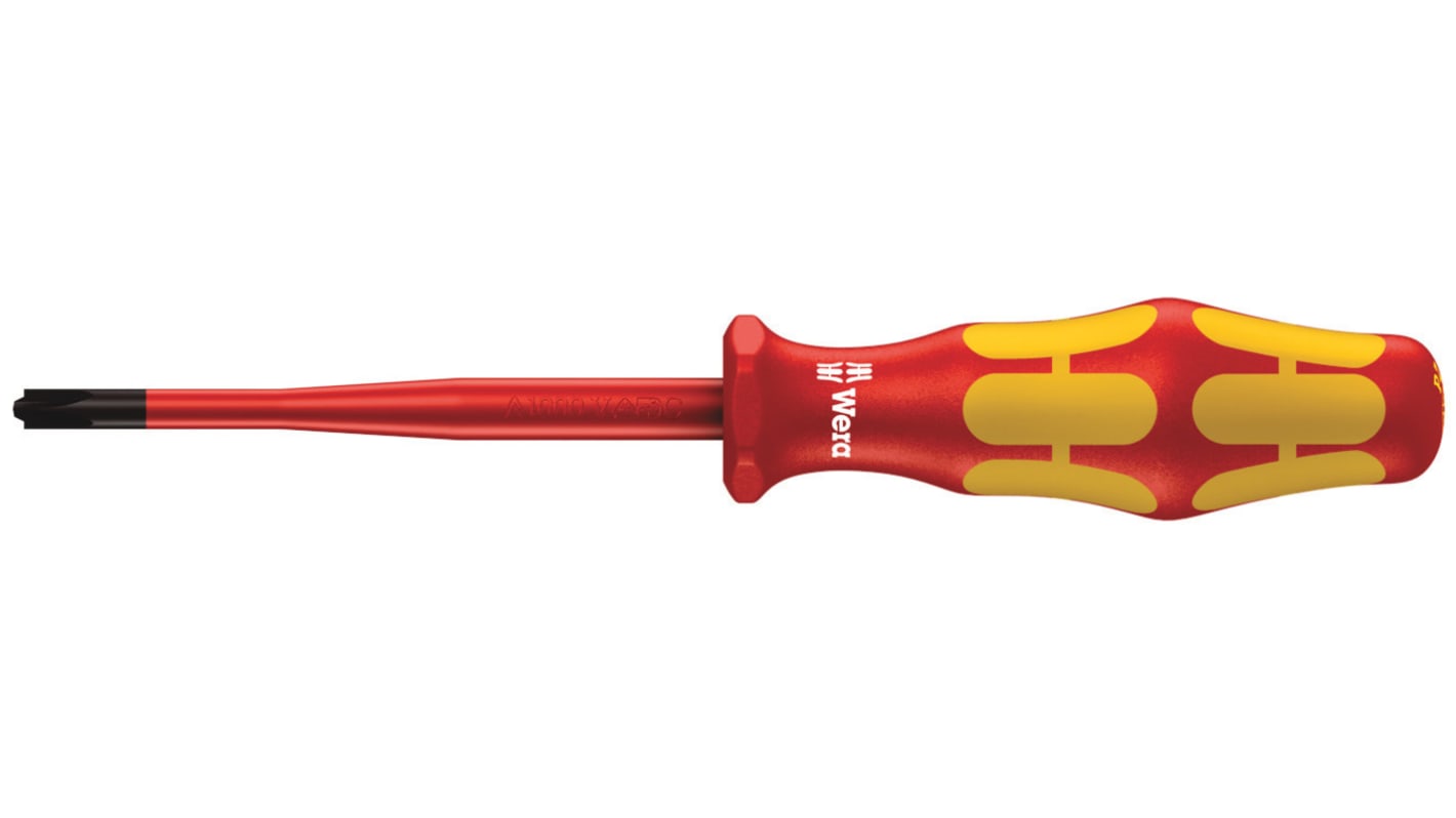 Wera Pozidriv Insulated Screwdriver, PZ1 Tip, 80 mm Blade, VDE/1000V, 161 mm Overall