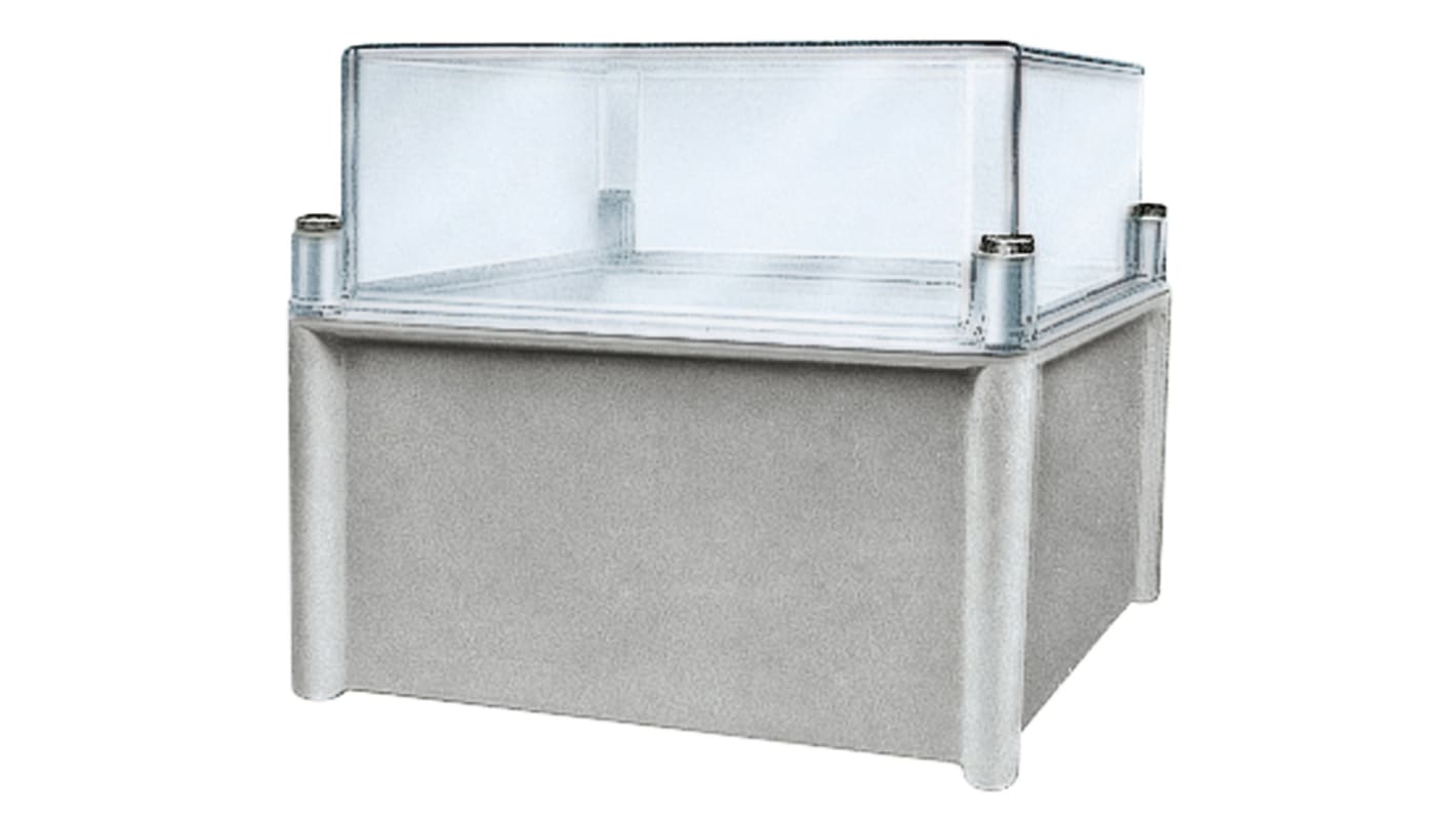 Schneider Electric Thalassa PLS Series Grey Fibreglass Reinforced Polyester Enclosure, IP65, IK09, Transparent Lid, 270