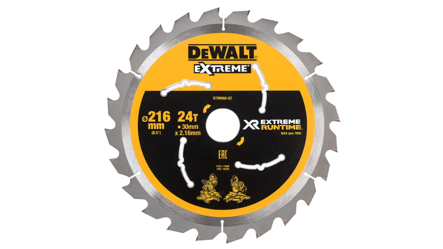 DeWALT 圆锯片, Φ216mm锯条, Φ30mm心轴