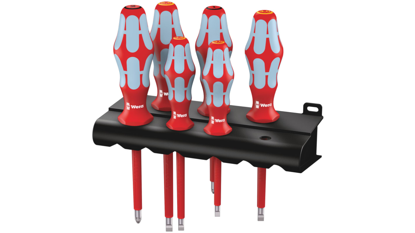 Wera Pozidriv; Slotted Insulated Screwdriver Set, 6-Piece