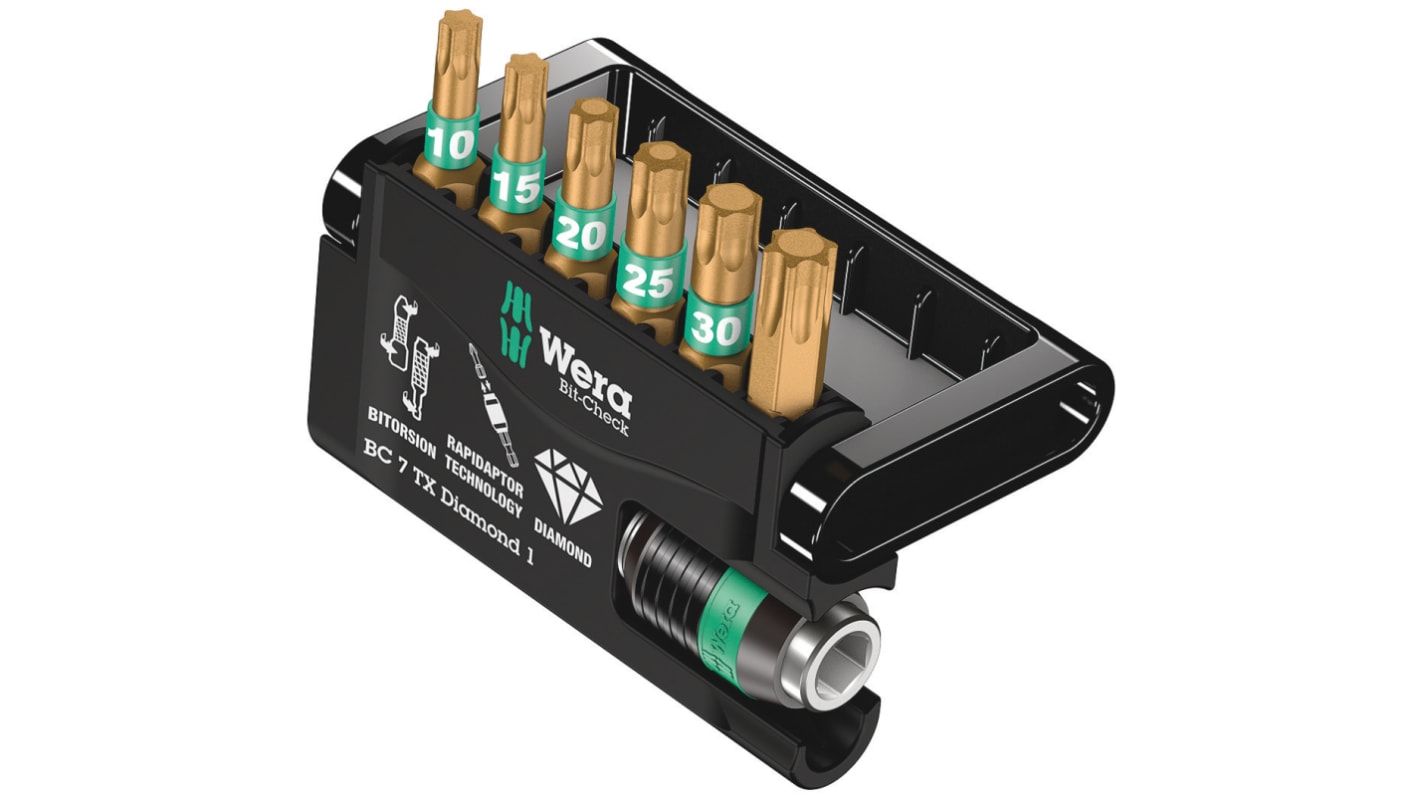 Wera Impact Bit Set 7 Pieces, Hexagon, Torx