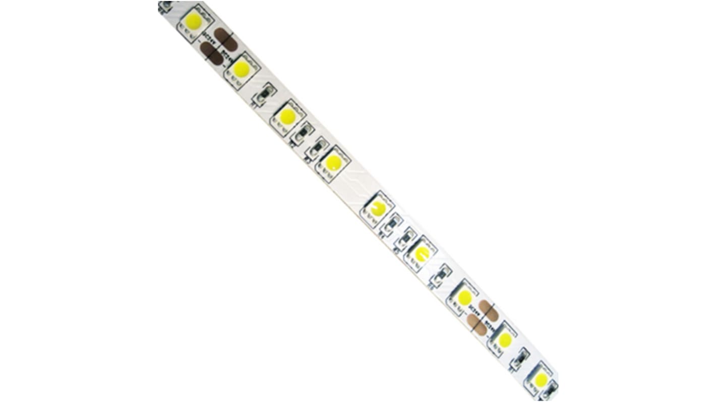 JKL Components 24V dc White LED Strip Light, 3800 → 4300K Colour Temp, 5m Length