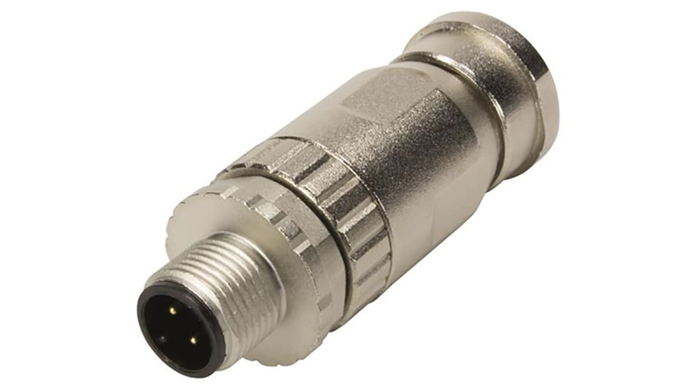 Conector circular HARTING macho serie M8 de 3 vías macho, montaje aéreo, IP67