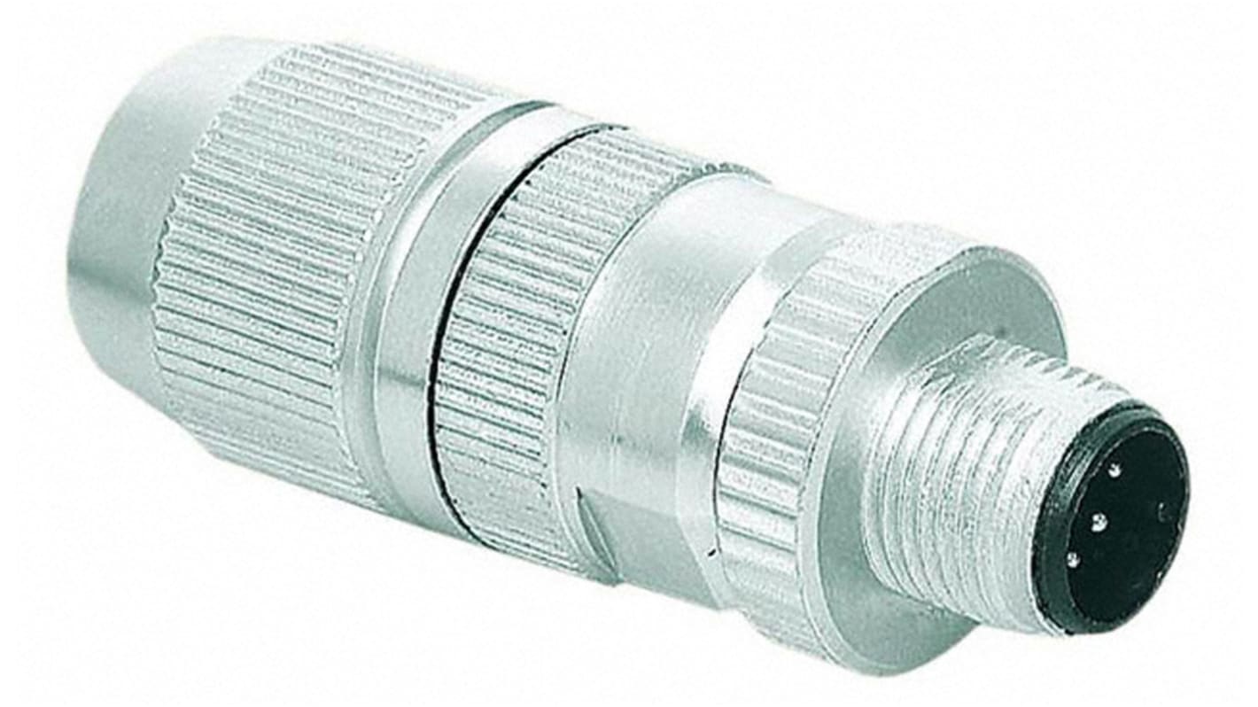 Connettore circolare HARTING, maschio, serie Harax M12, M12, 3 poli, Montaggio su cavo