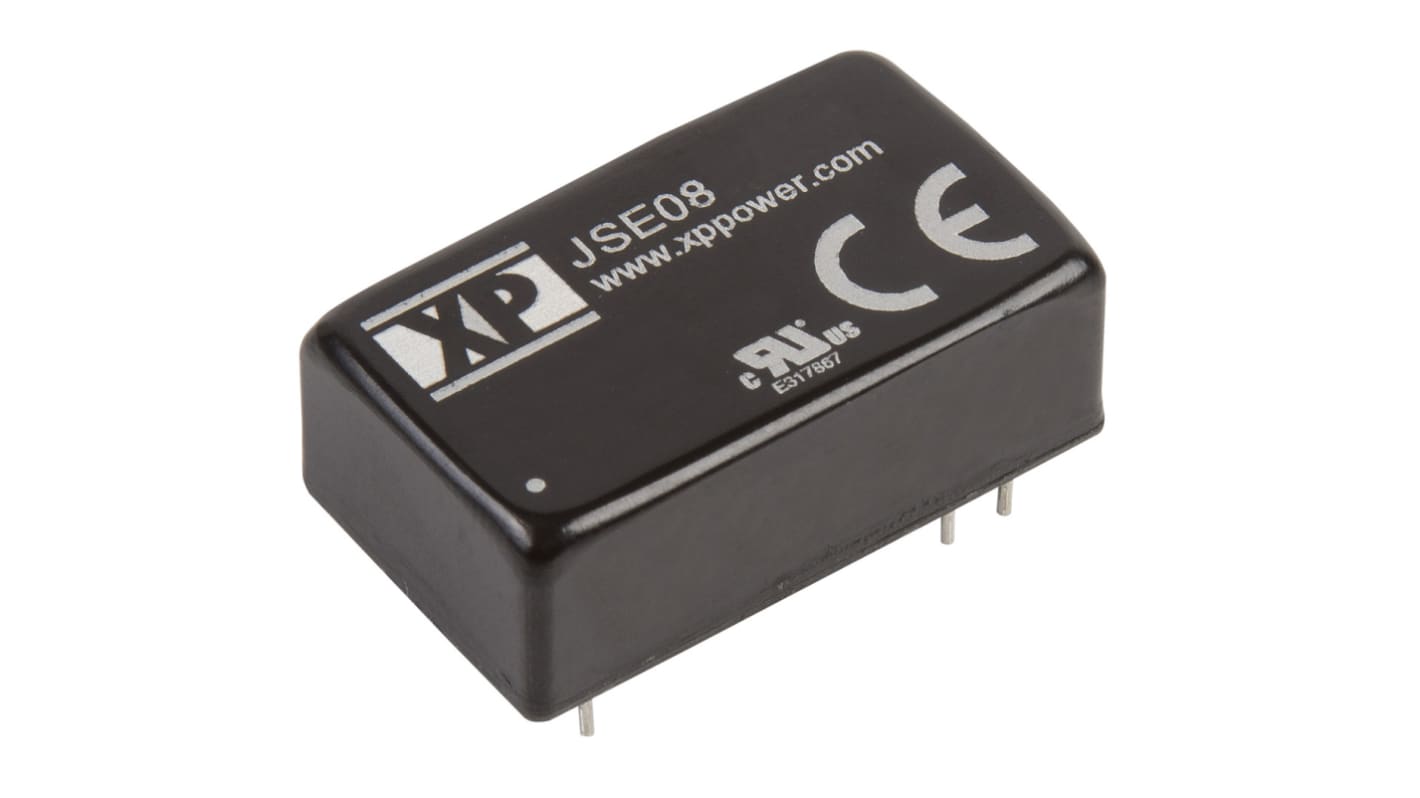 XP Power JSE08 DC-DC Converter, 15V dc/ 535mA Output, 18 → 36 V dc Input, 8W, Through Hole, +105°C Max Temp