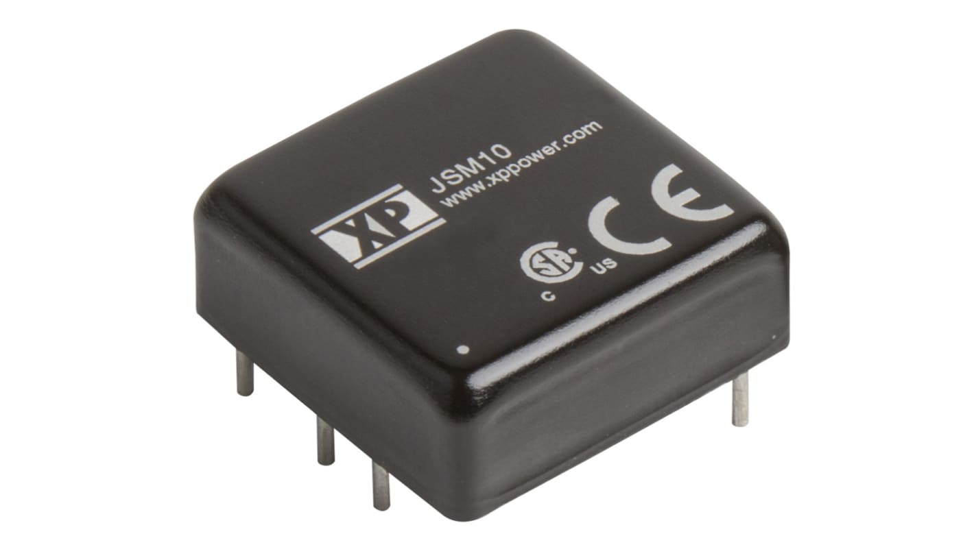 XP Power JSM10 DC-DC Converter, ±5V dc/ ±1A Output, 9 → 18 V dc Input, 10W, Through Hole, +100°C Max Temp -40°C
