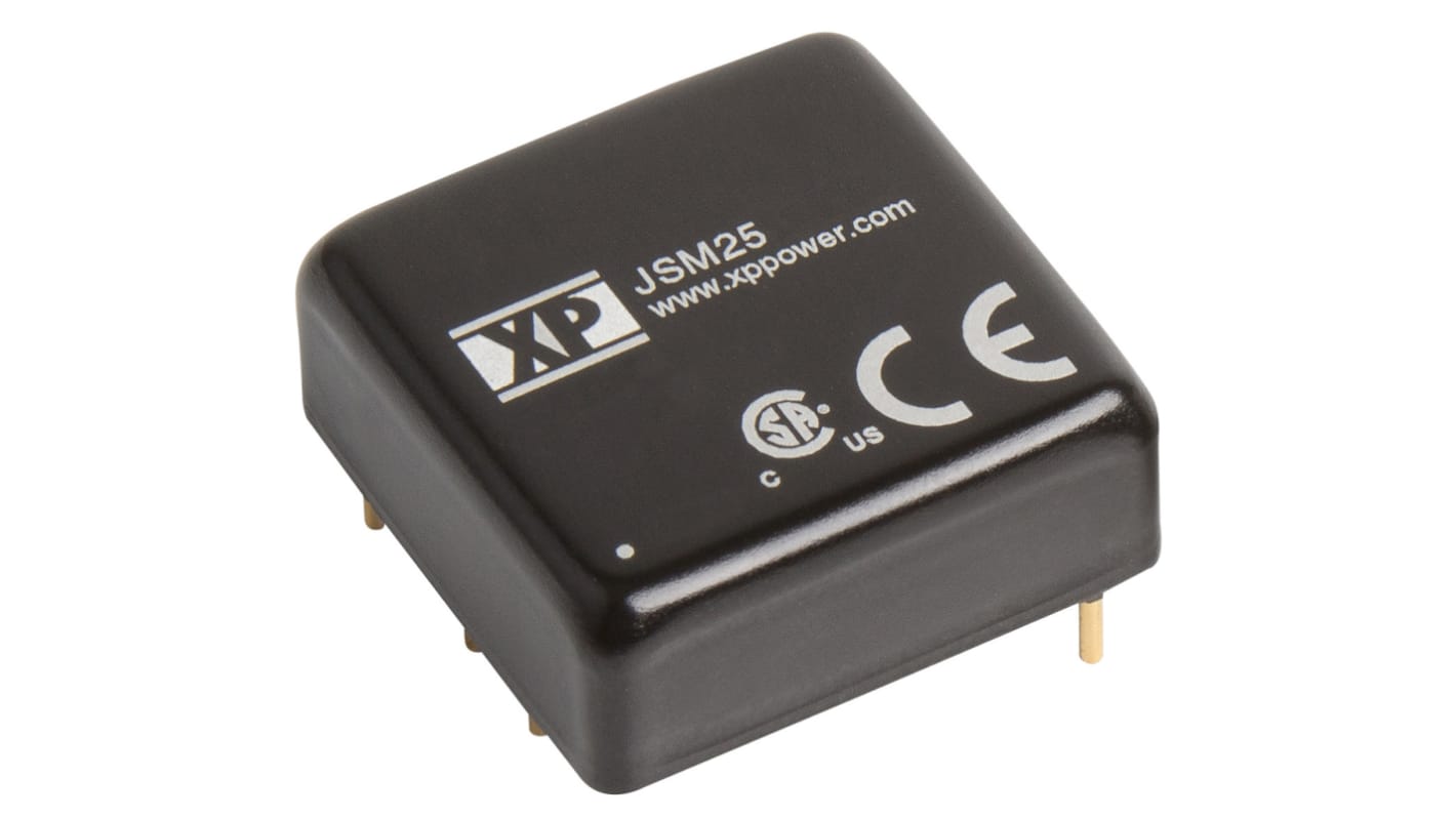 XP Power JSM25 DC-DC Converter, 5V dc/ 5A Output, 9 → 18 V dc Input, 25W, Through Hole, +105°C Max Temp -40°C