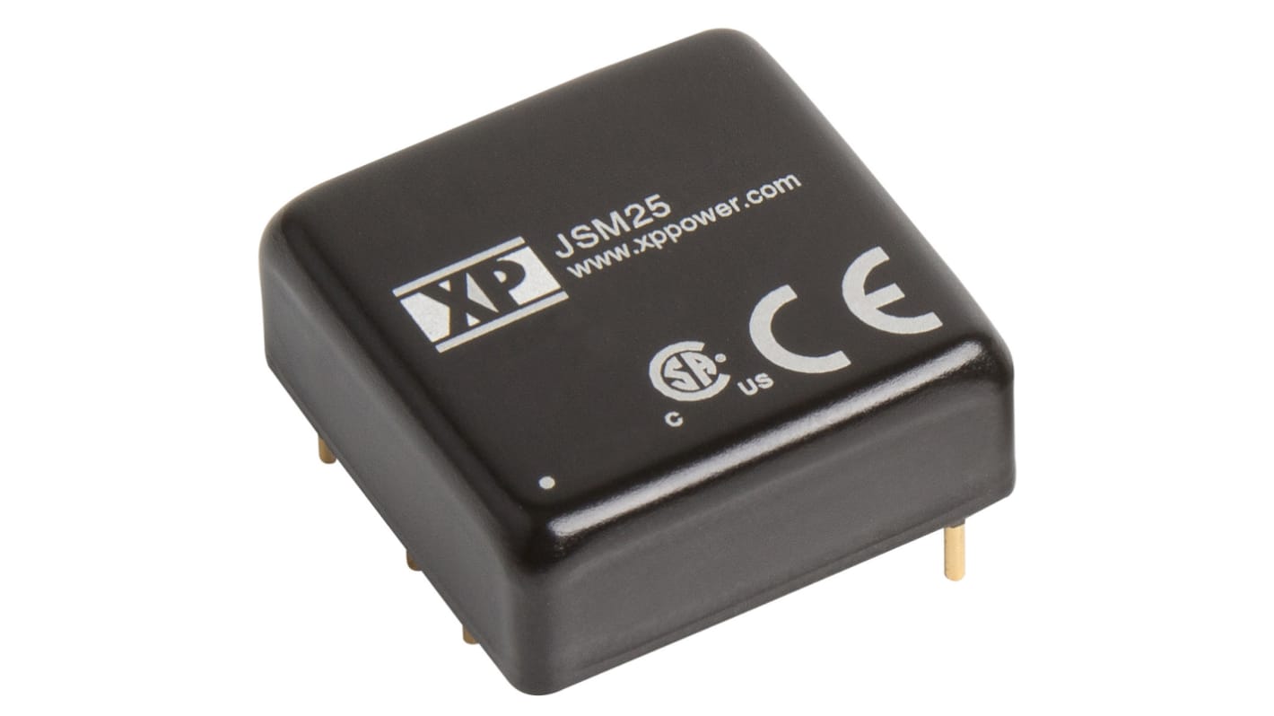 XP Power JSM25 DC-DC Converter, 3.3V dc/ 6A Output, 36 → 75 V dc Input, 25W, Through Hole, +105°C Max Temp -40°C