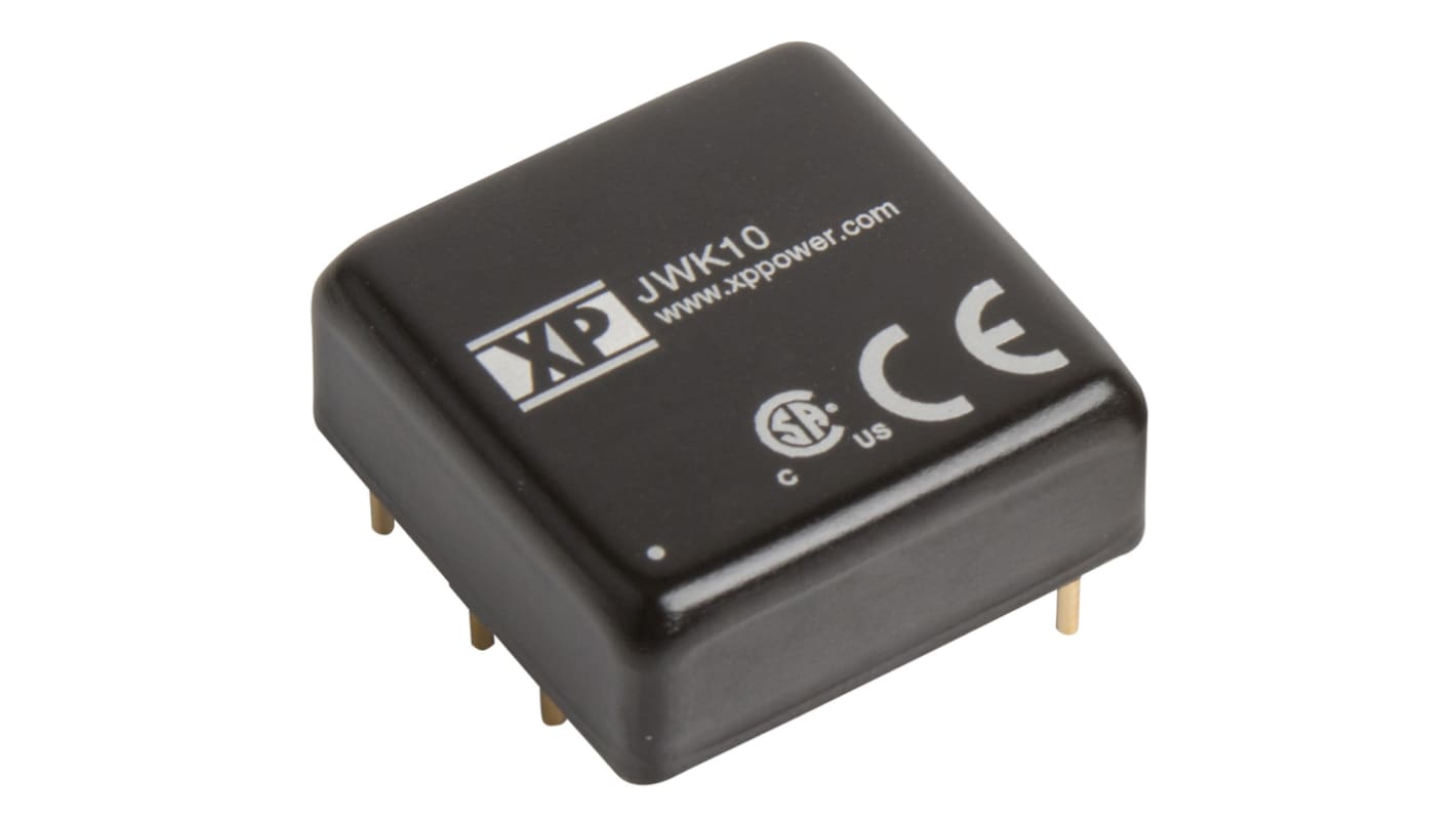 XP Power JWK10 DC-DC Converter, 3.3V dc/ 2.2A Output, 9 → 36 V dc Input, 10W, Through Hole, +100°C Max Temp