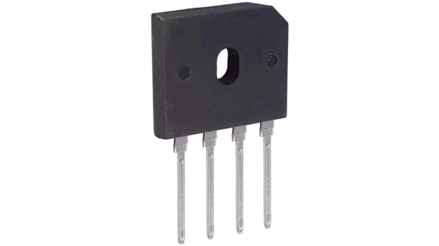 Fagor Electronica 单相整流桥, 硅结型, 6A, 1000V, 4针, GBU, 通孔安装, -55 °C→+150 °C
