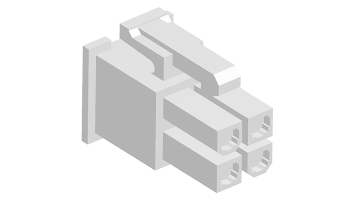 TE Connectivity VAL-U-LOK Steckverbindergehäuse Buchse 4.2mm, 4-polig / 2-reihig gerade, Tafelmontage für