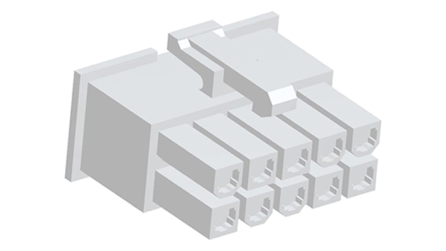 TE Connectivity, VAL-U-LOK Female Connector Housing, 4.2mm Pitch, 10 Way, 2 Row