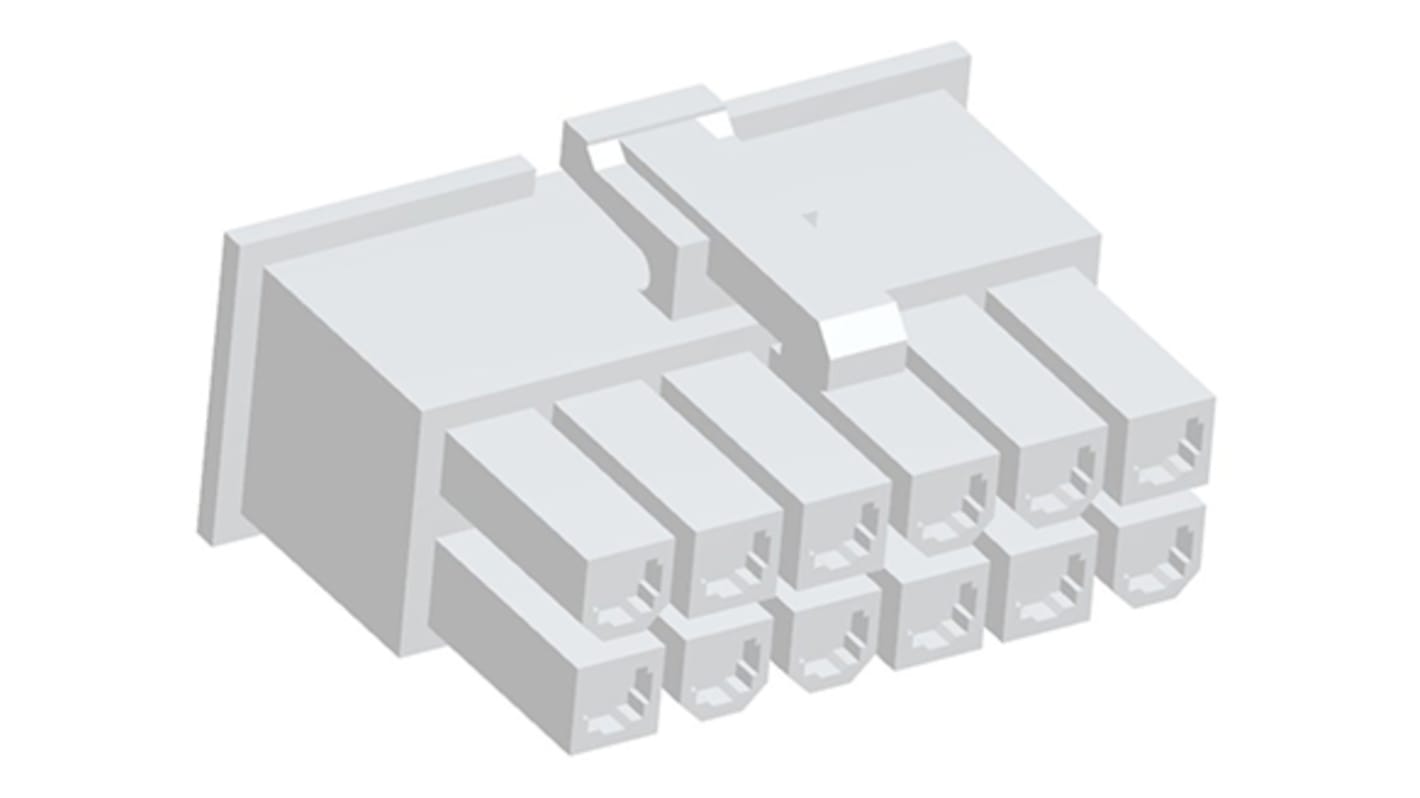 TE Connectivity, VAL-U-LOK Female Connector Housing, 4.2mm Pitch, 12 Way, 2 Row