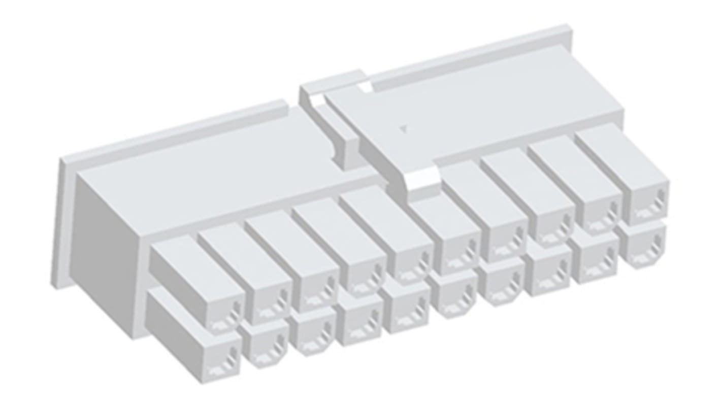 TE Connectivity, VAL-U-LOK Female Connector Housing, 4.2mm Pitch, 20 Way, 2 Row