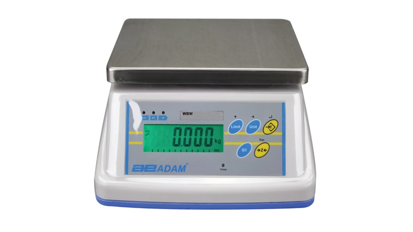 Adam Equipment Co Ltd WBW 15M Wash Down Weighing Scale, 15kg Weight Capacity
