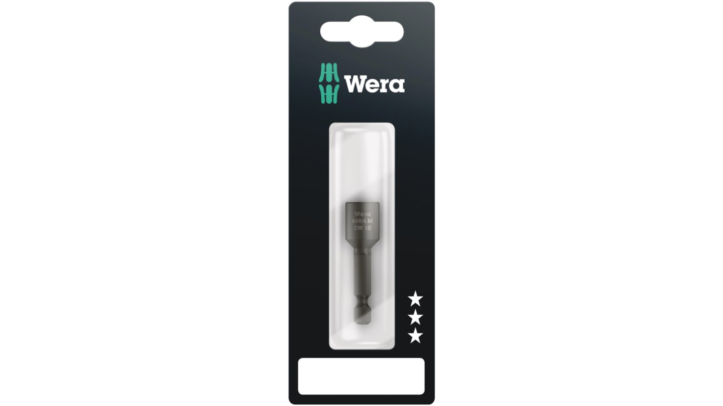 Wera Hexagon Screwdriver Bit, 10 mm Tip