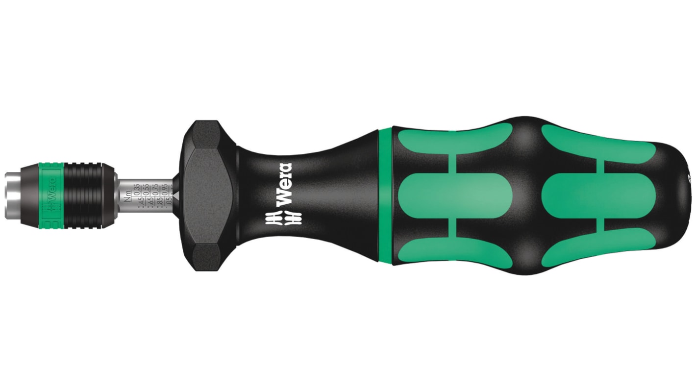 Wera Pre-Settable Hex Torque Screwdriver, 0.3 → 1Nm, 1/4 in Drive, ±6 % Accuracy