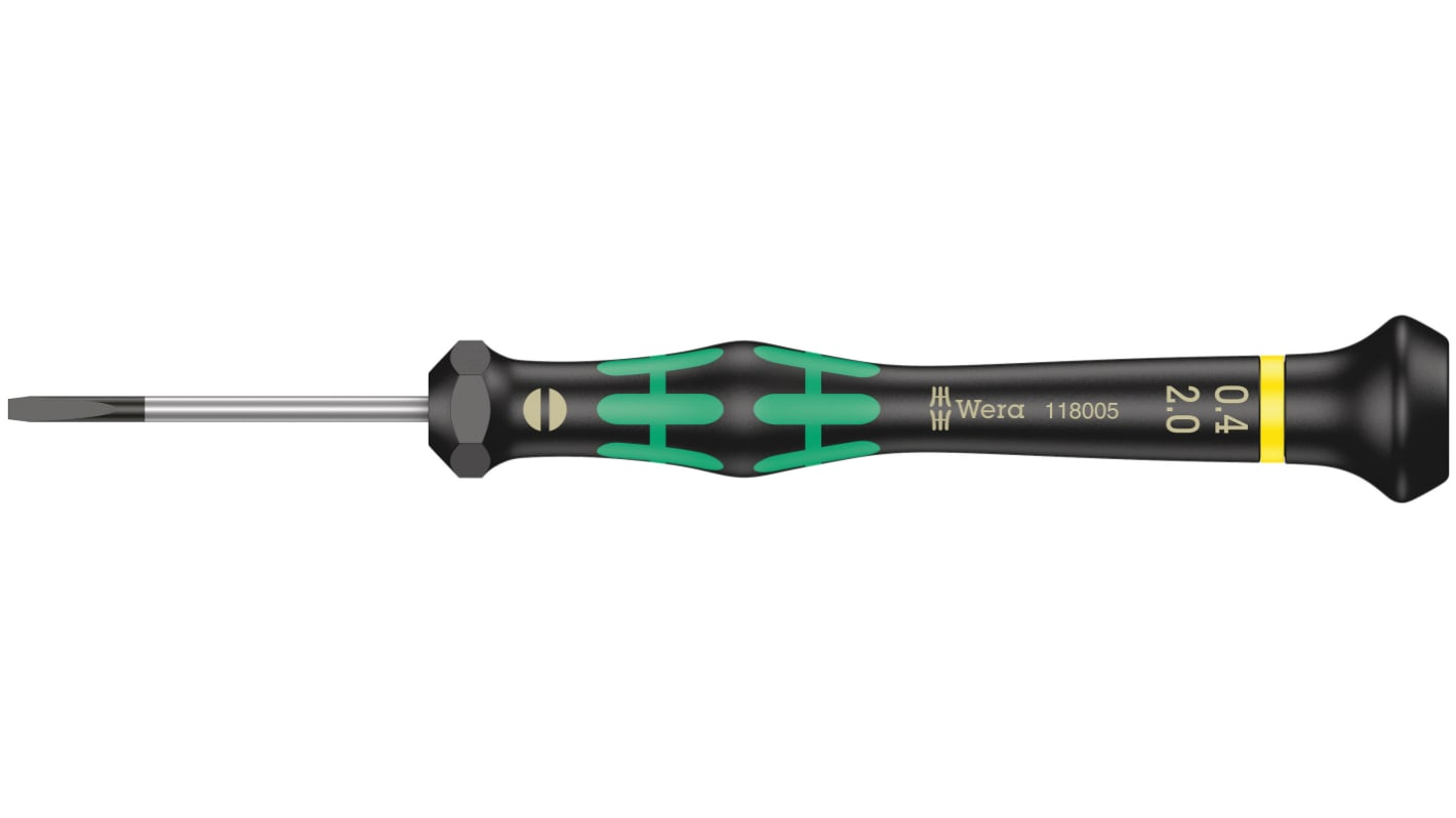 Cacciavite di precisione A taglio 2 x 0,4 mm Wera, lungh. lama 40 mm