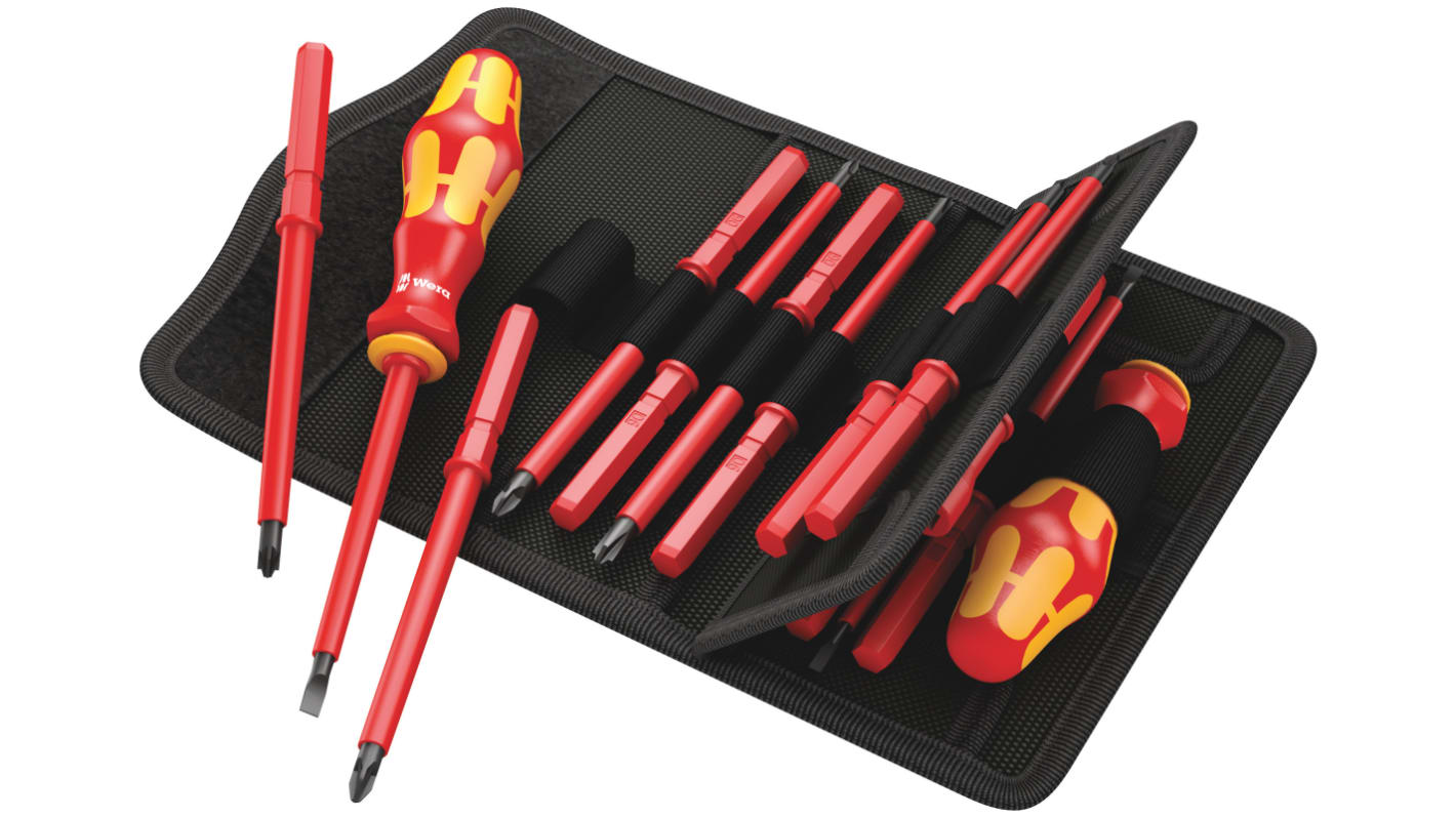 Wera Phillips; Plusminus Phillips; Plusminus Pozidriv; Pozidriv; Slotted Interchangeable Insulated Screwdriver Set,