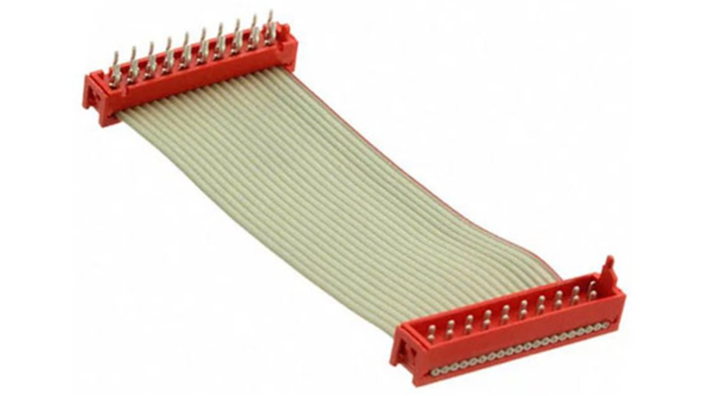 TE Connectivity Micro-MaTch Series Flat Ribbon Cable, 20-Way, 1.27mm Pitch, 200.5mm Length