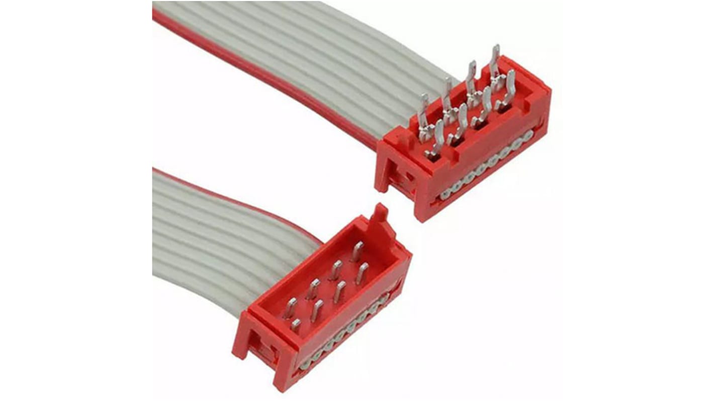 TE Connectivity Micro-MaTch Series Flat Ribbon Cable, 8-Way, 1.27mm Pitch, 200.5mm Length, Micro-MaTch IDC to