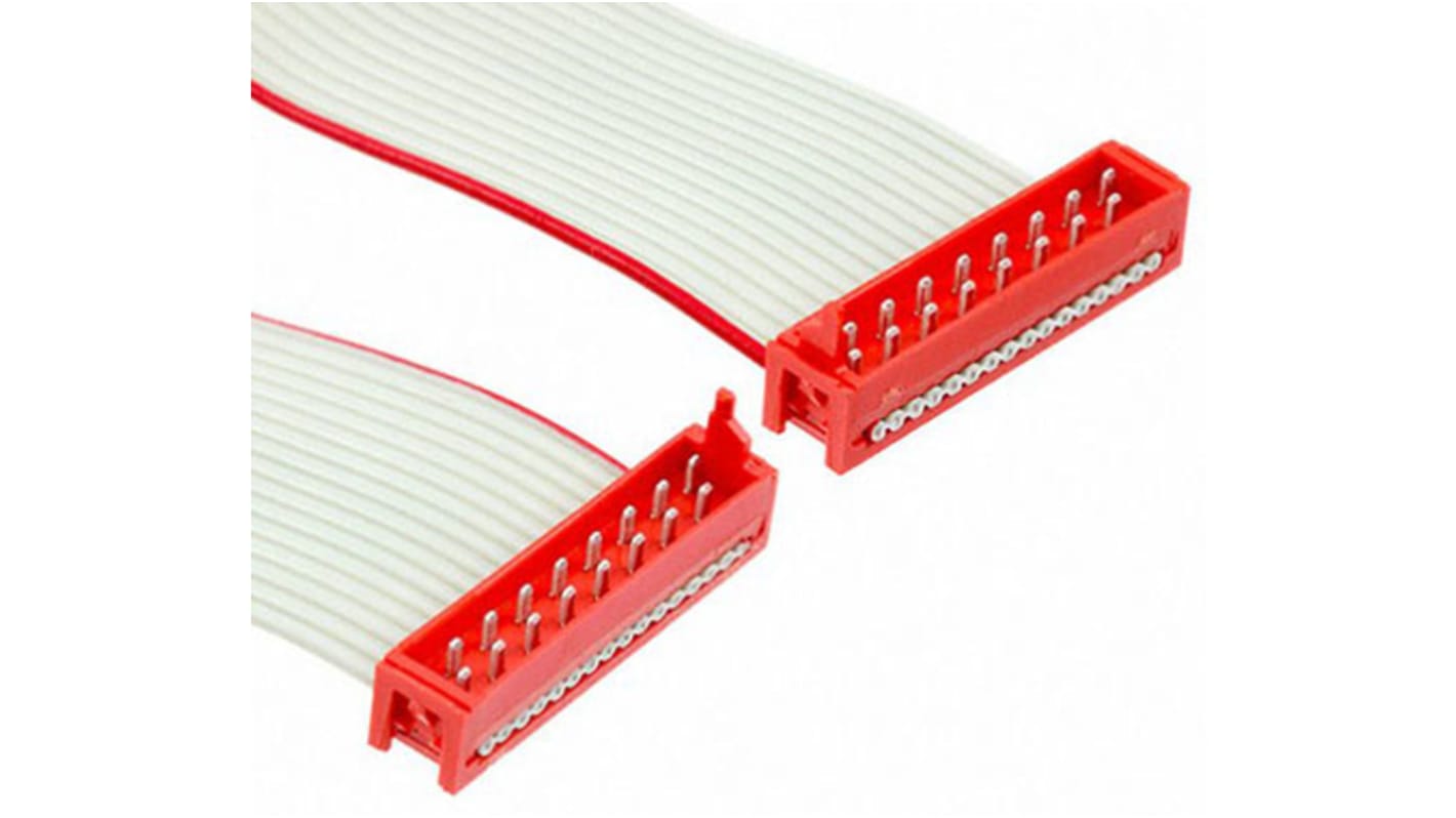 TE Connectivity Micro-MaTch Series Flat Ribbon Cable, 16-Way, 1.27mm Pitch, 75.5mm Length