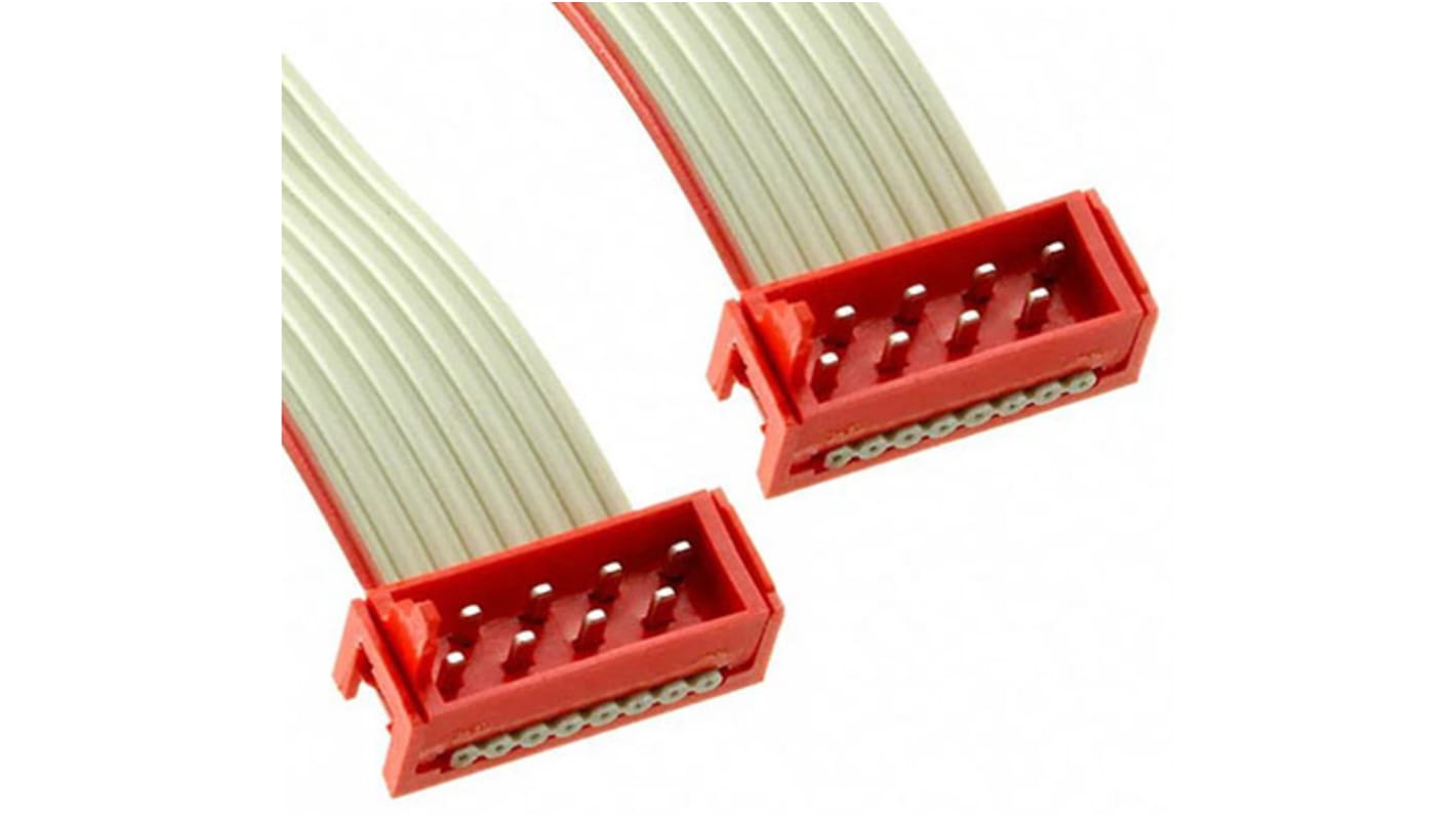 TE Connectivity Micro-MaTch Series Flat Ribbon Cable, 8-Way, 1.27mm Pitch, 75.5mm Length, Micro-MaTch IDC to