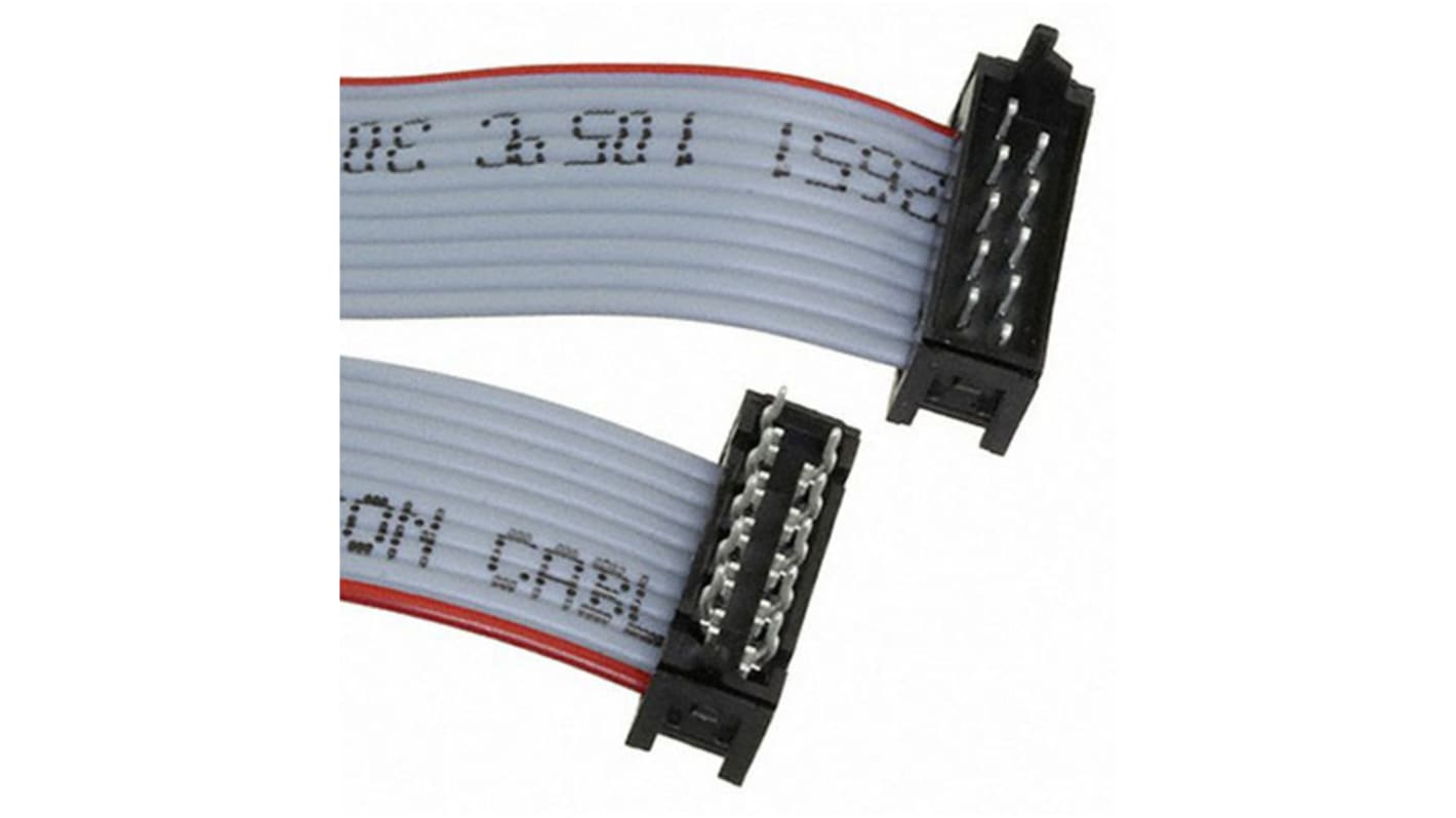 TE Connectivity Micro-MaTch Series Flat Ribbon Cable, 10-Way, 1.27mm Pitch, 75.5mm Length