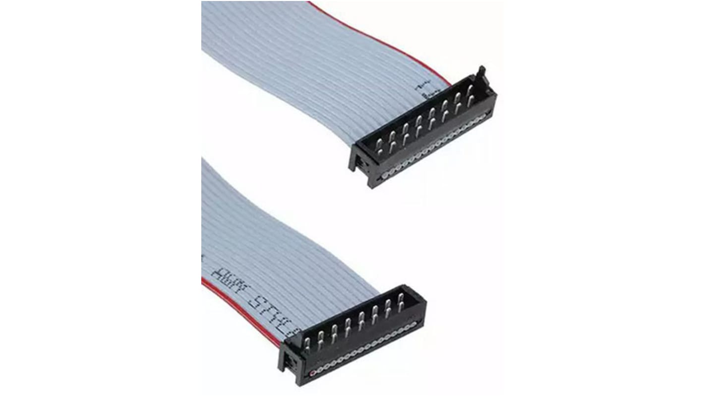 TE Connectivity Micro-MaTch Series Flat Ribbon Cable, 16-Way, 1.27mm Pitch, 75.5mm Length, Micro-MaTch IDC to