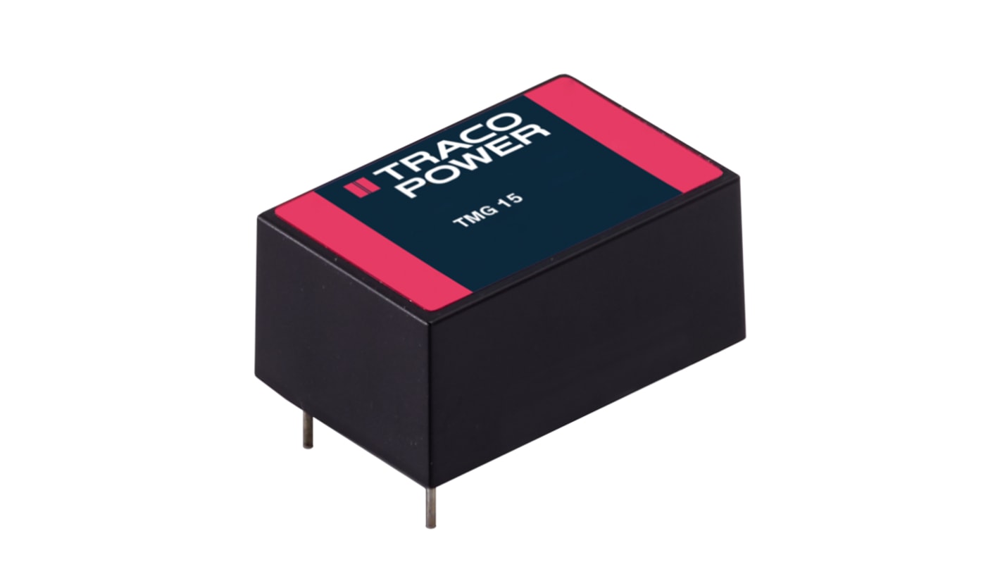 TRACOPOWER 15W开关电源, 24V 直流, 625mA, PCB安装