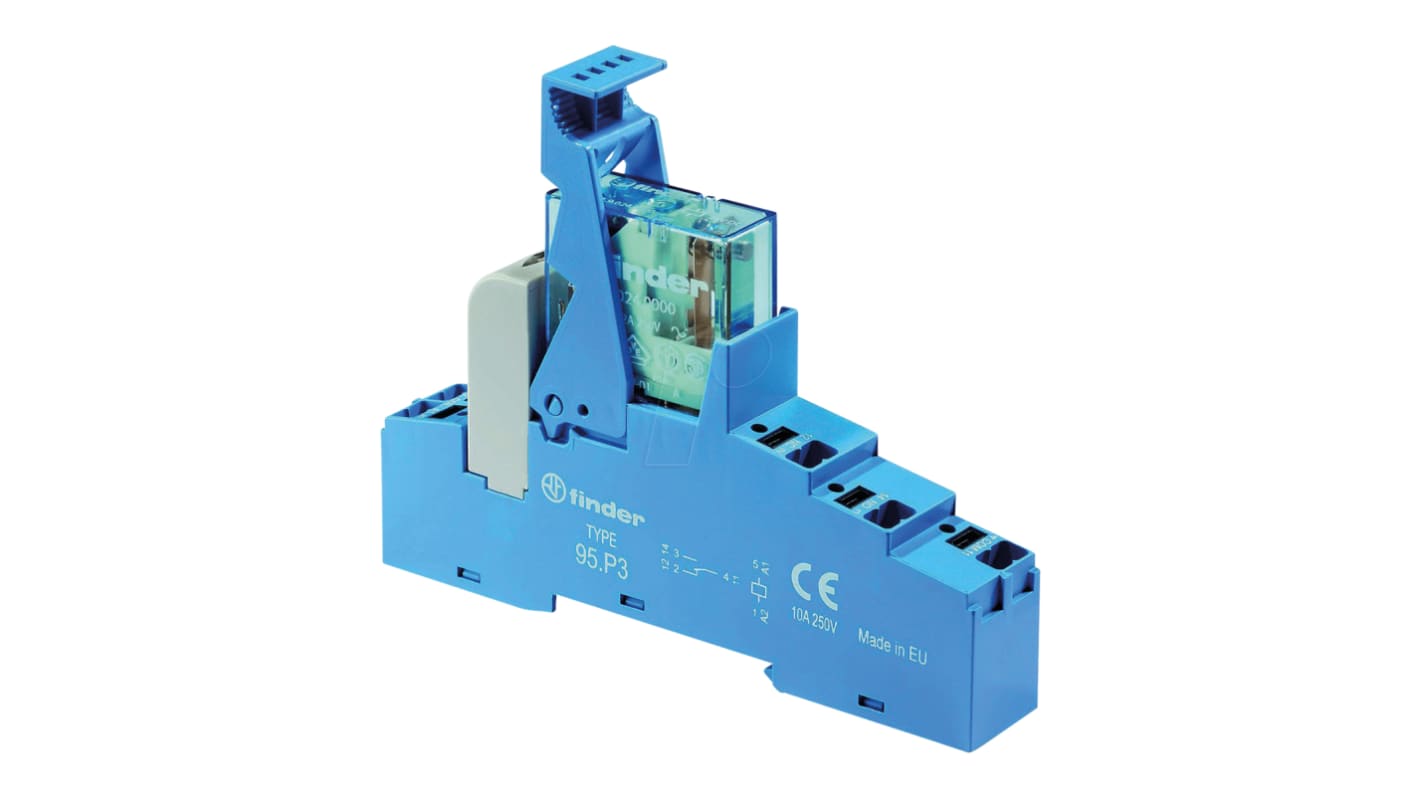 Finder 48 Series Interface Relay, DIN Rail Mount, 24V dc Coil, DPDT-2C/0, 2-Pole, 10A Load