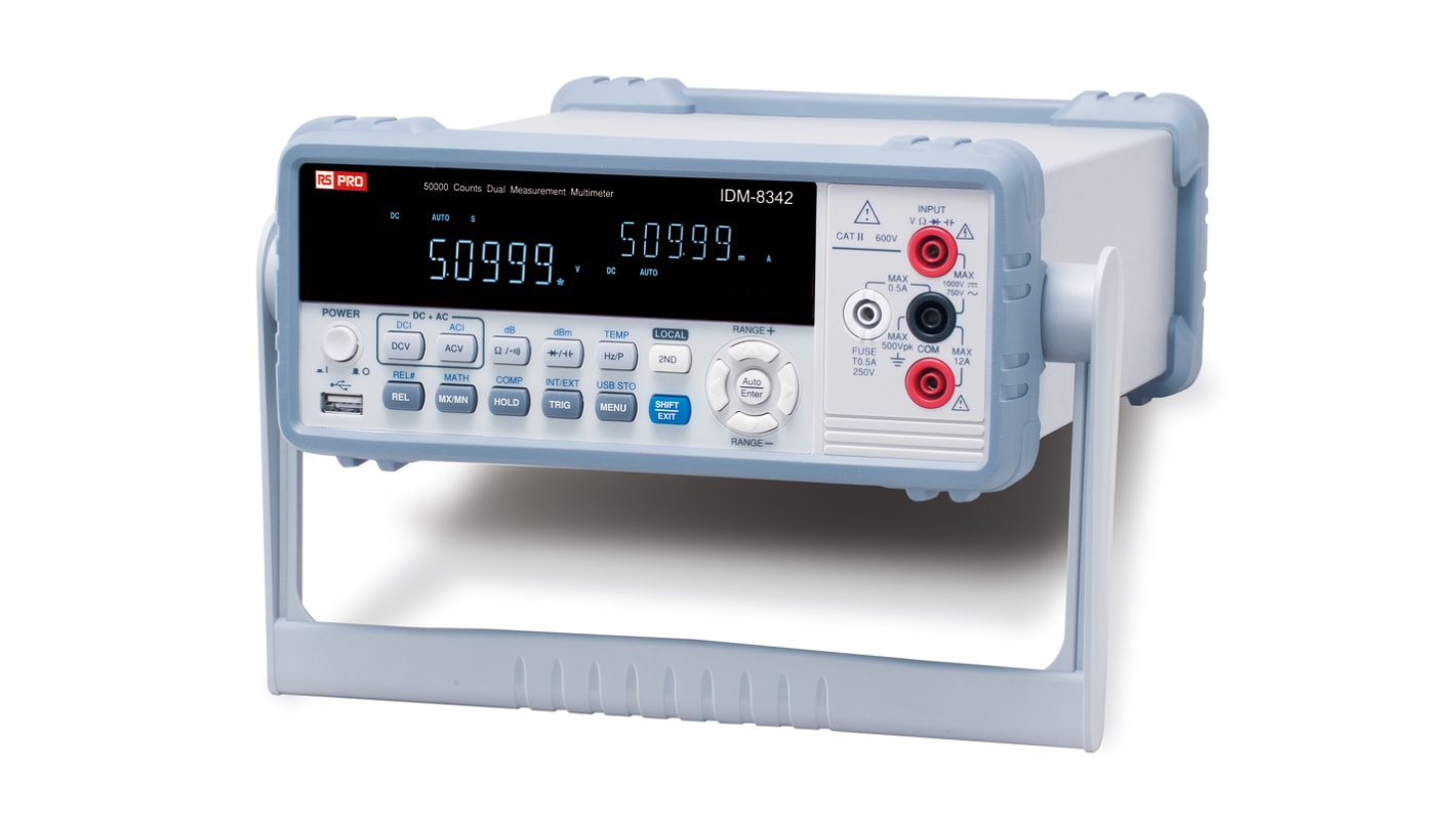 RS PRO IDM8342 真有效值台式万用表, 最大750V 交流, 最大1000V 直流, 最大50MΩ