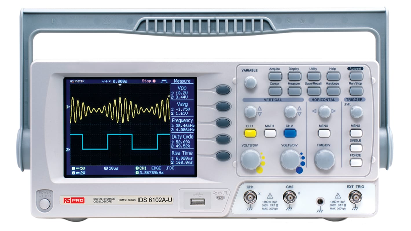 Oscilloscope Numérique RS PRO, 70MHz, Etalonné RS