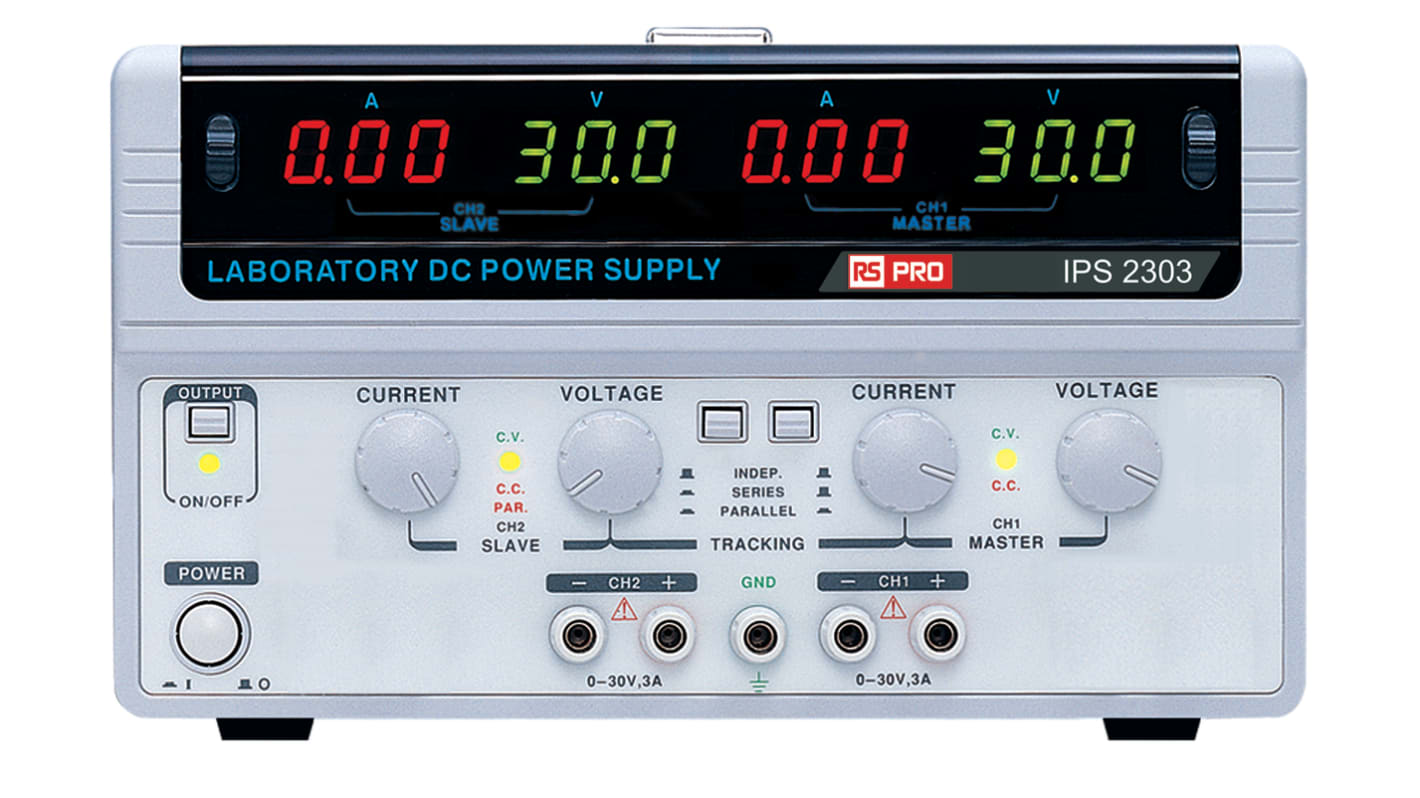 RS PRO Digital Bench Power Supply, 0 → 30V, 3A, 2-Output, 180W