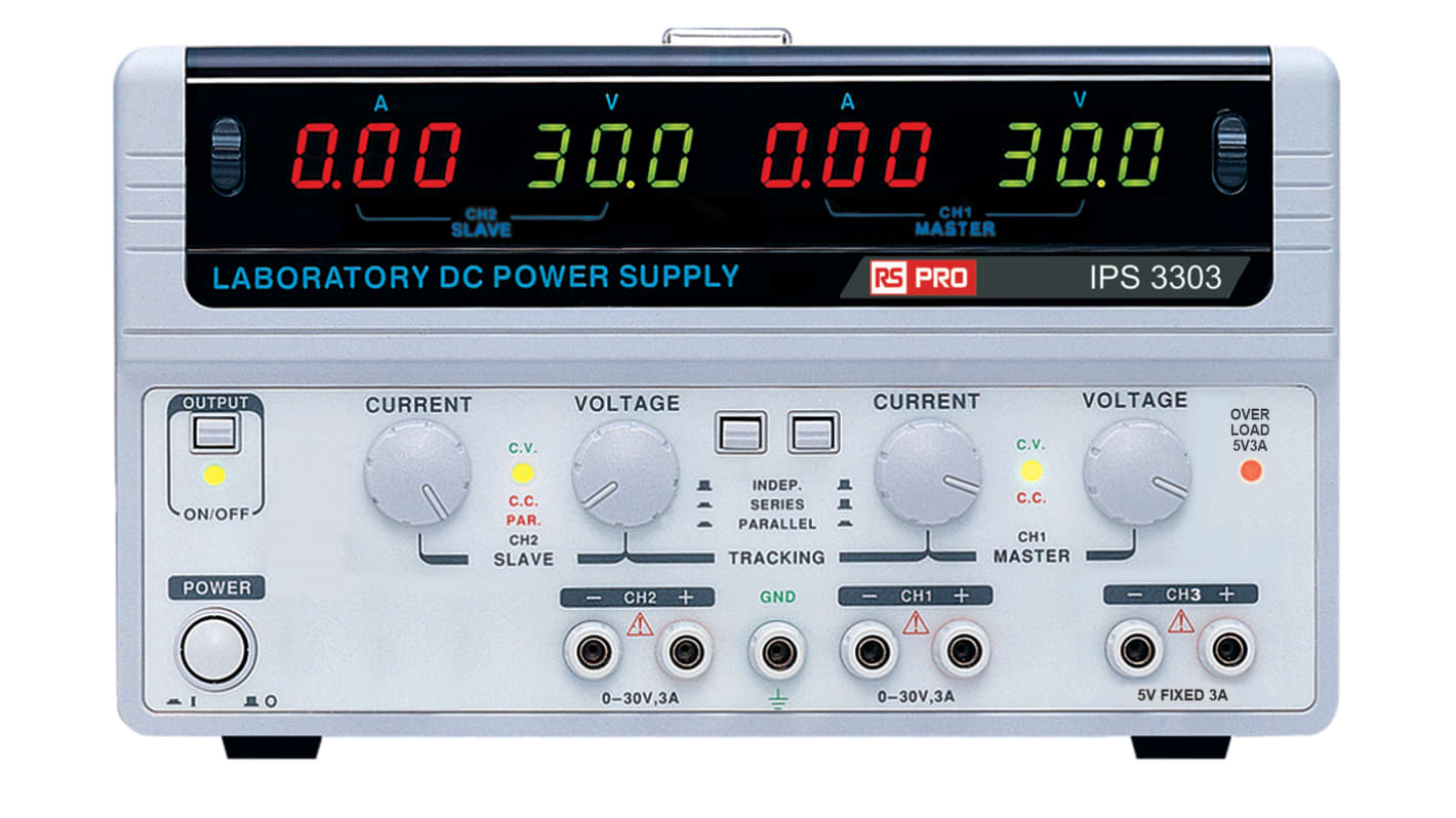 RS PRO Bench Power Supply, 0 → 30V, 3A, 3-Output, 195W