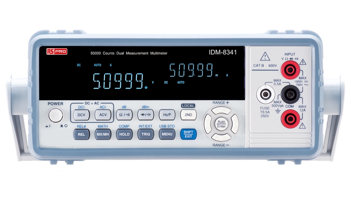 Multimètre numérique IDM8341 RS PRO de table, 750V c.a. 10A c.a., Etalonné RS