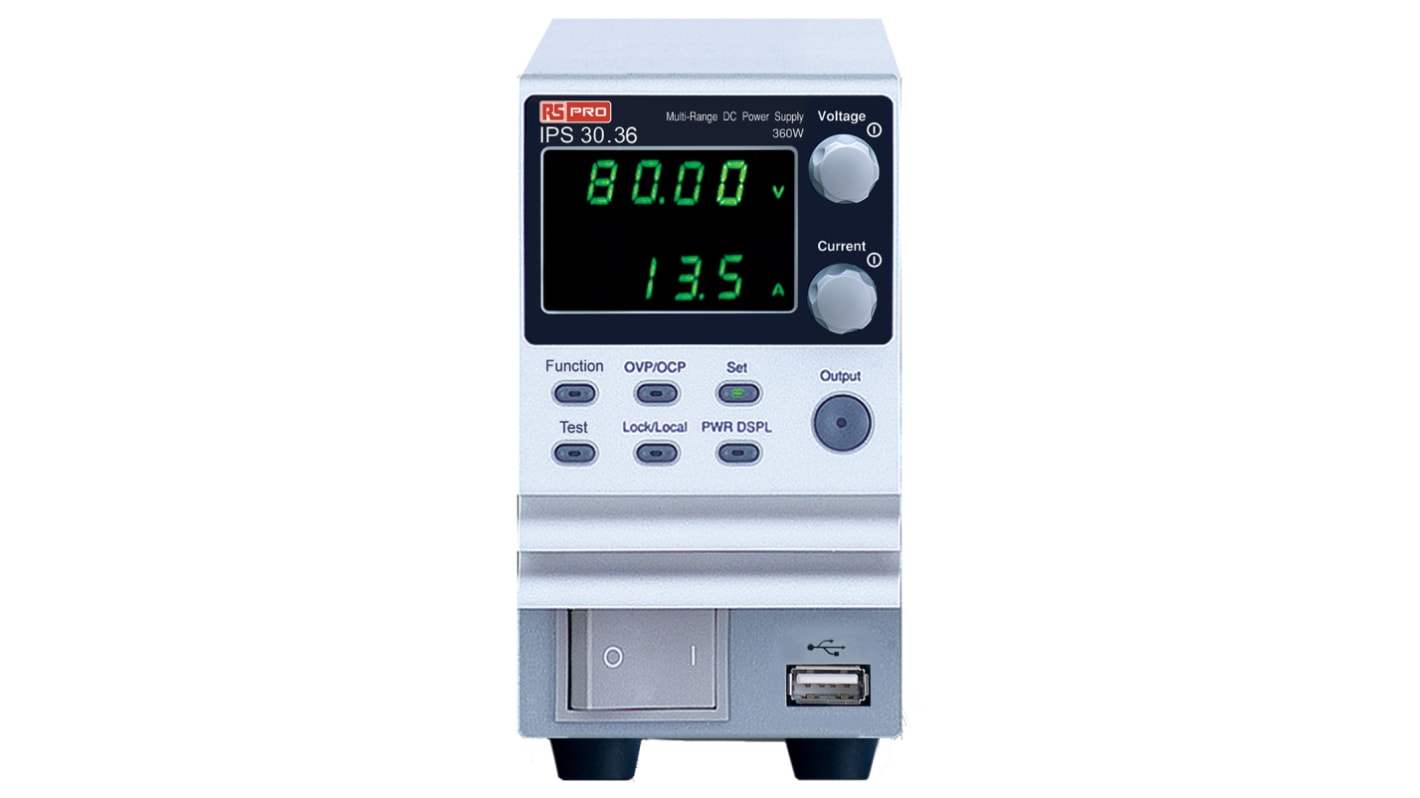 RS PRO Digital Bench Power Supply, 0 → 30V dc, 0 → 36A, 1-Output, 360W - UKAS Calibrated