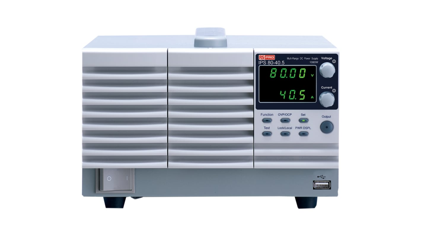 RS PRO Digital Bench Power Supply, 0 → 80V dc, 0 → 40.5A, 1-Output, 1080W - RS Calibrated