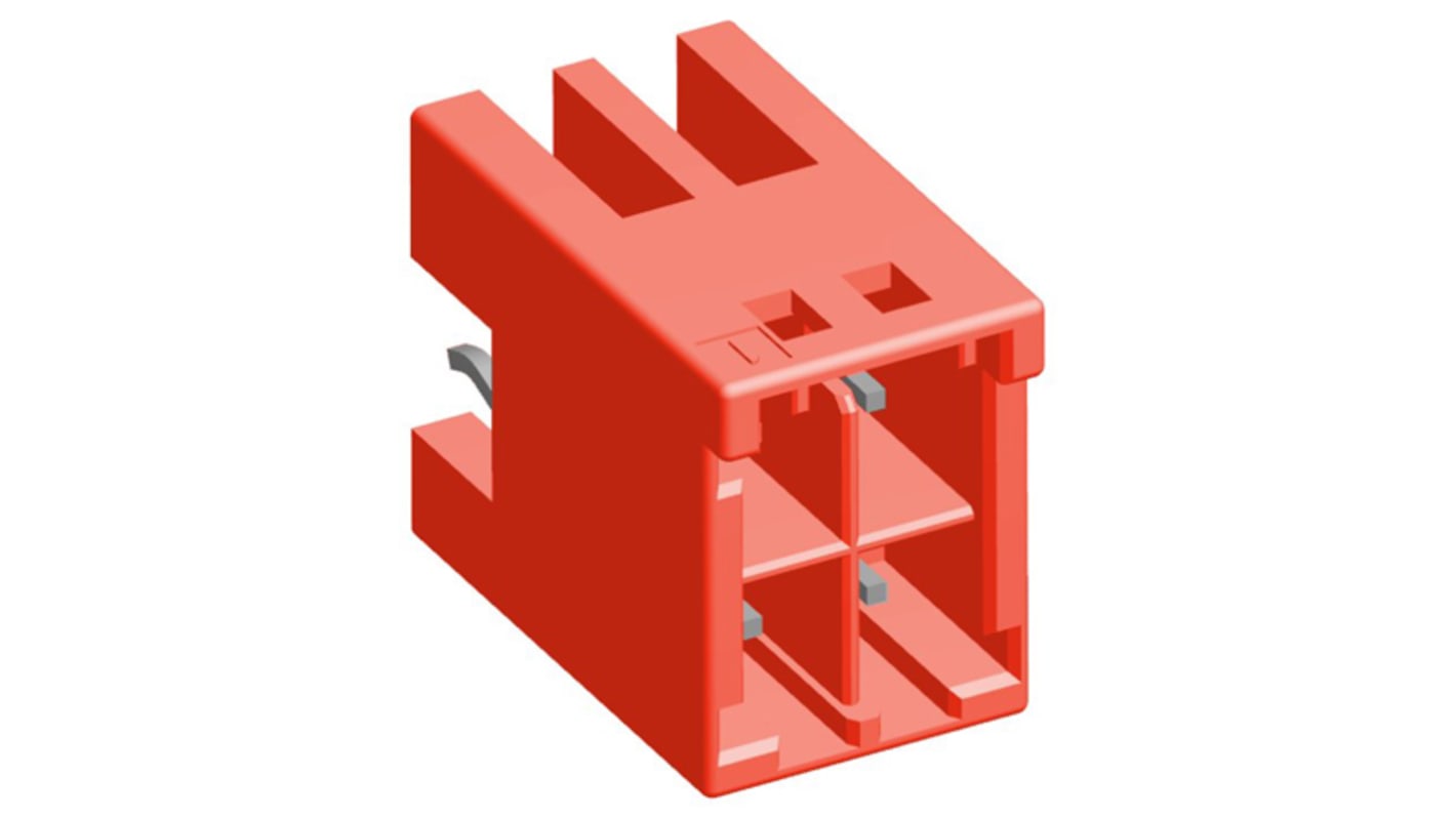 TE Connectivity Grace Inertia Series Straight Through Hole PCB Header, 4 Contact(s), 3.3mm Pitch, 2 Row(s), Shrouded