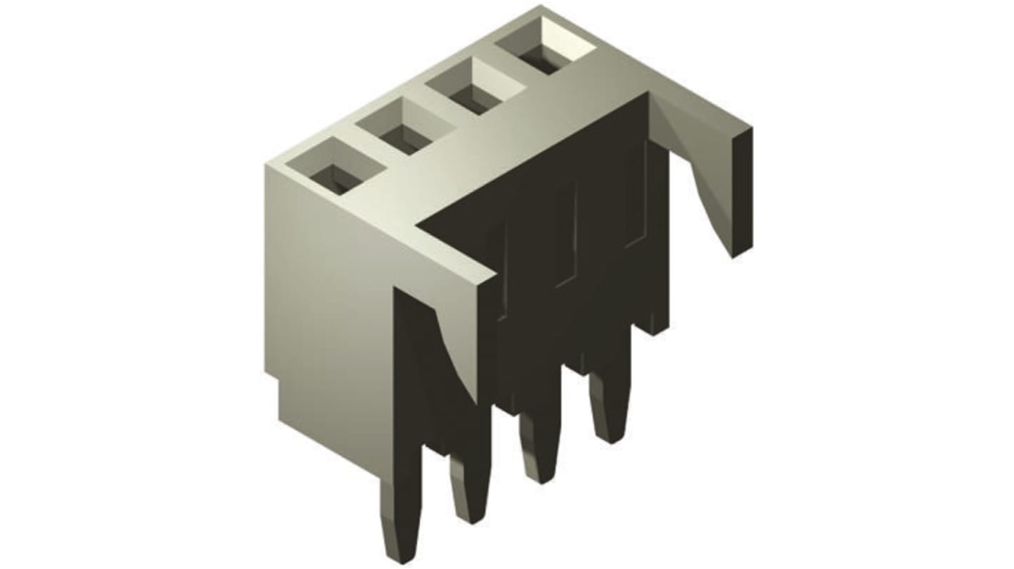 Molex KK 254 Series Straight Through Hole Mount PCB Socket, 4-Contact, 1-Row, 2.54mm Pitch, Solder Termination