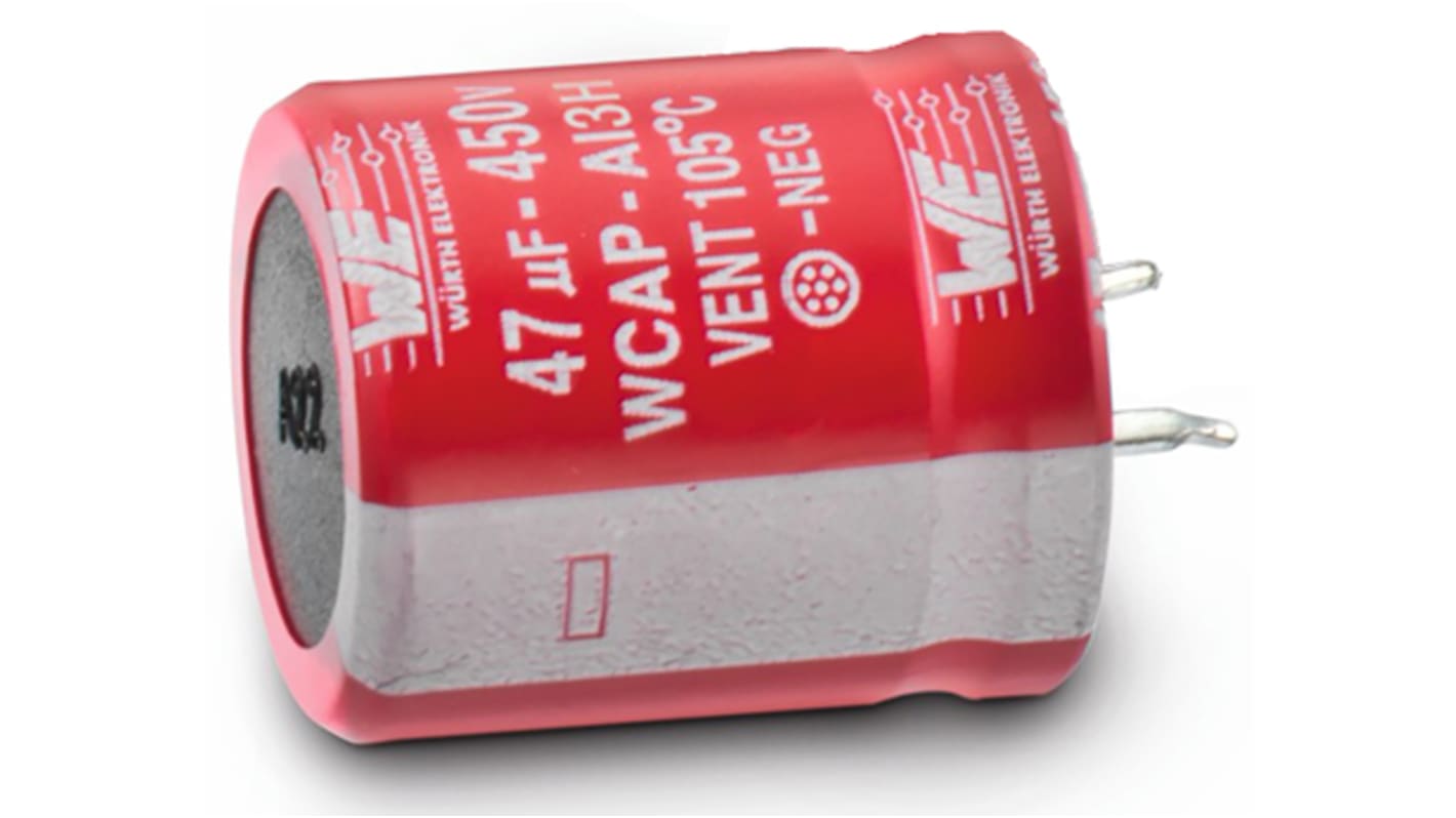 Wurth Elektronik 390μF Aluminium Electrolytic Capacitor 450V dc, Snap-In - 861141486023