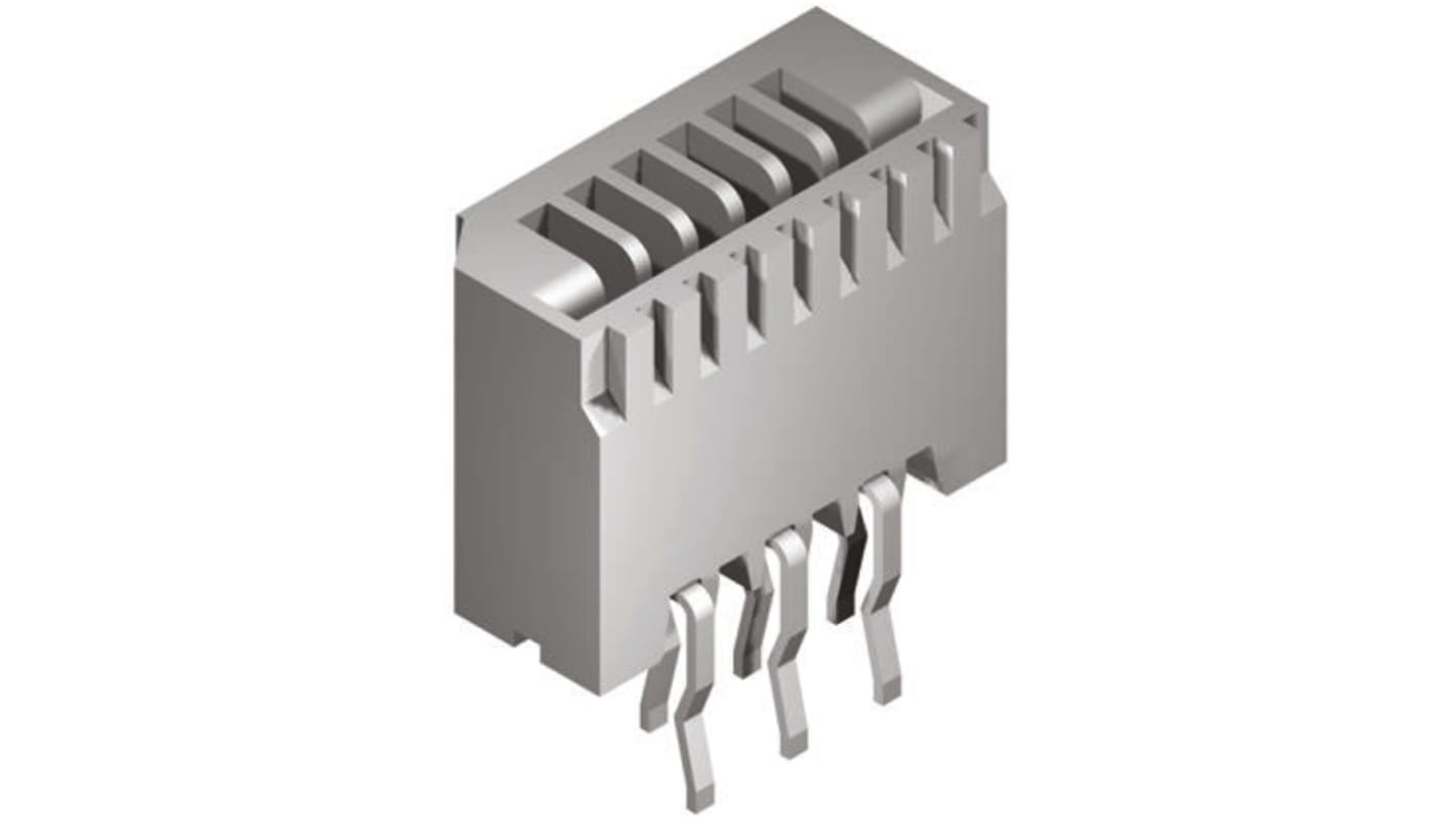 Molex FPC连接器, 母座, 7p, 1.25mm间距, 单排, THT安装, 直向, 1A, 200 V, Easy-On系列