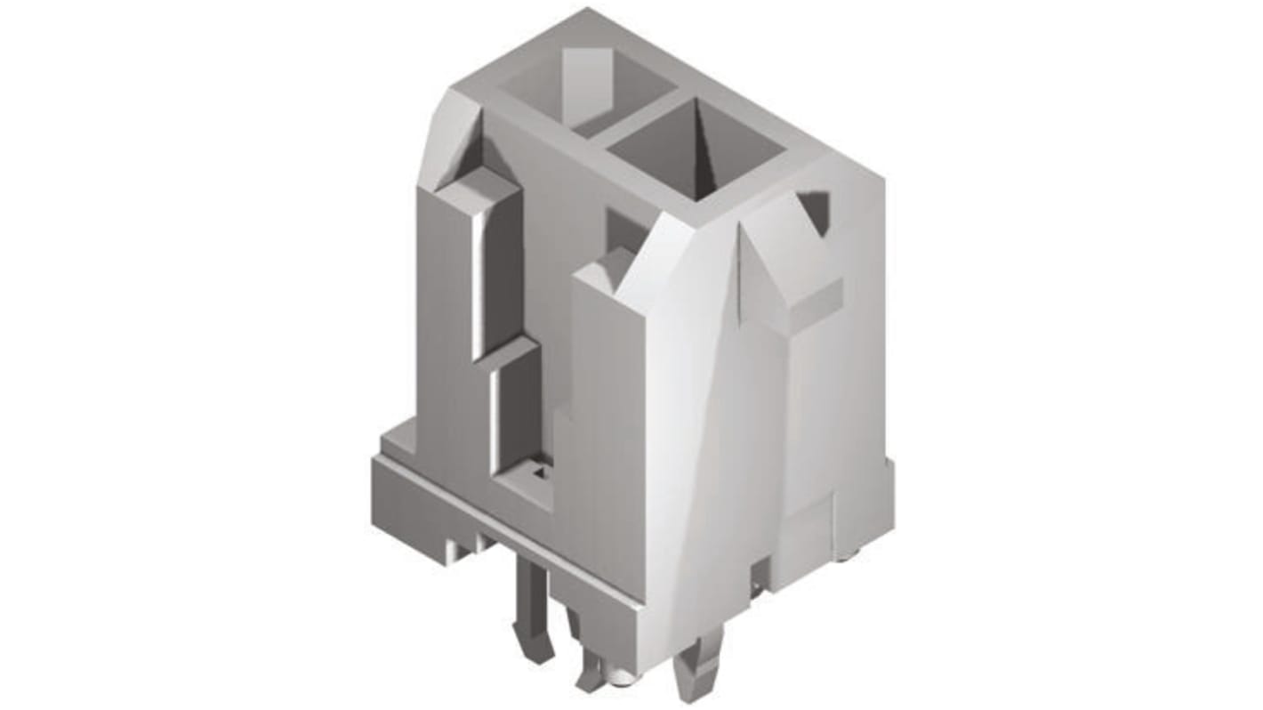 Molex Micro-Fit 3.0 Series Straight Through Hole PCB Header, 2 Contact(s), 3.0mm Pitch, 2 Row(s), Shrouded