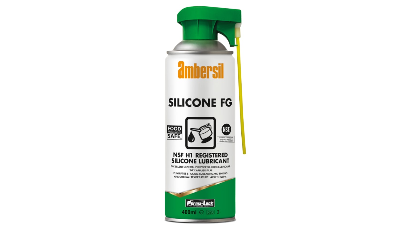 Ambersil Perma-Lock Silicone FG Silicone Lubricant 400 ml Aerosol,Food Safe